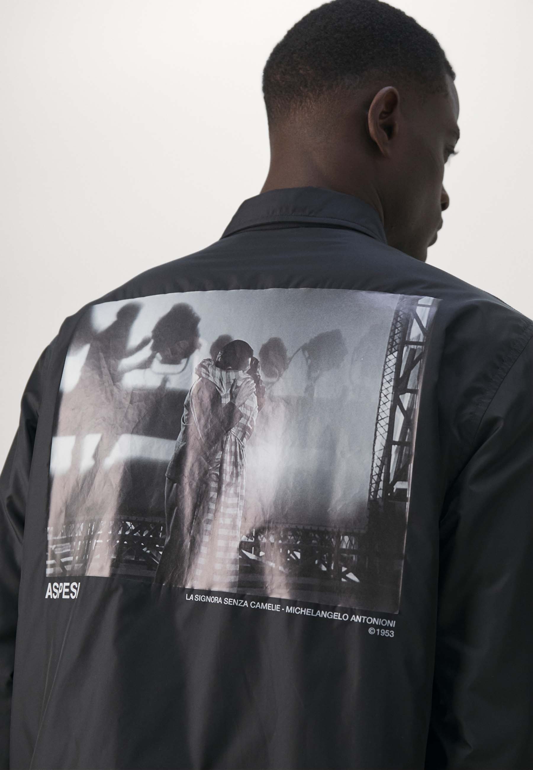 CAMICIA IN NYLON-NERO-BLACK-NEGRO-SCHWARZ-NOIR