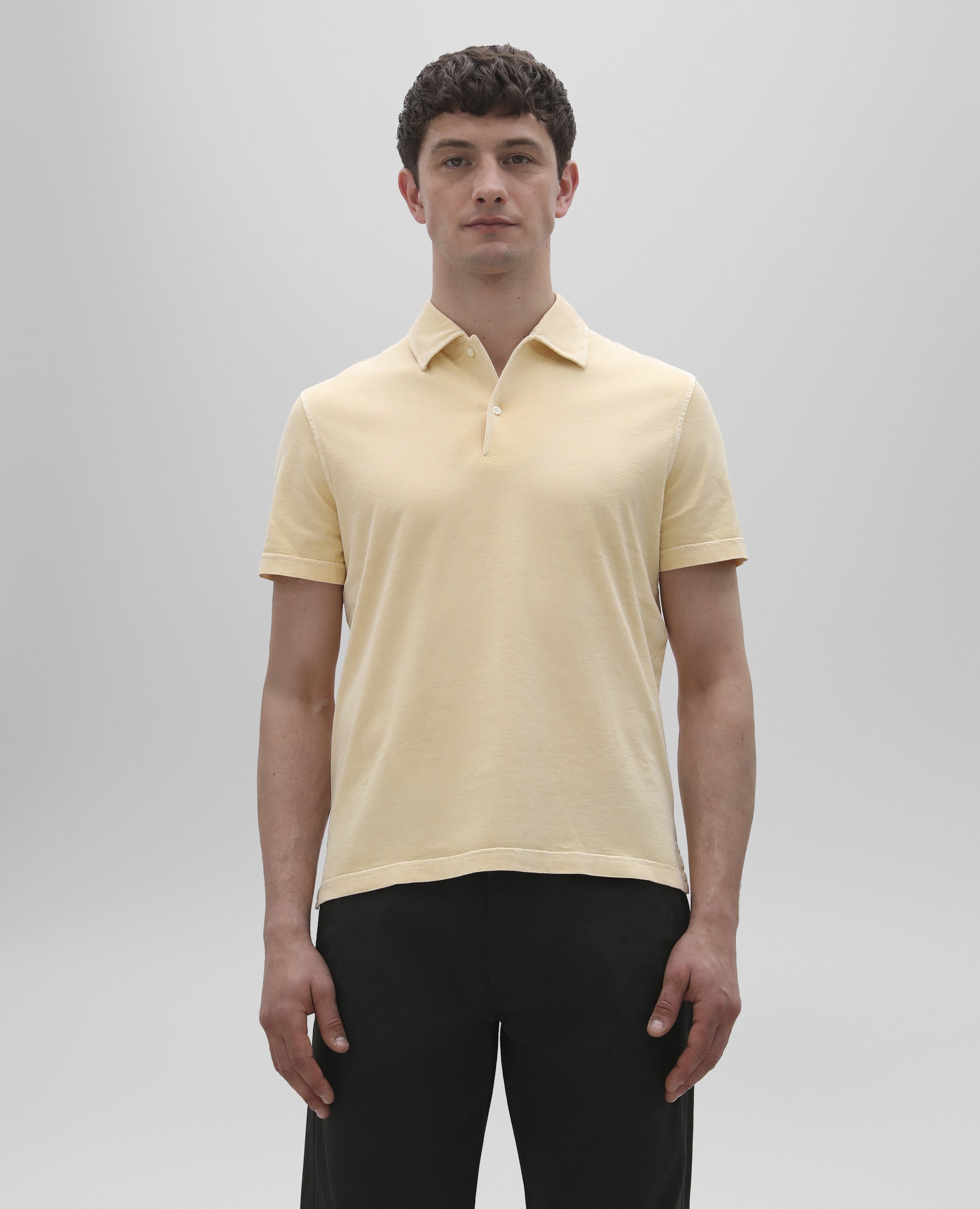 POLO IN JERSEY DI COTONE-GIALLO-YELLOW-AMARILLO-GELB-JAUNE