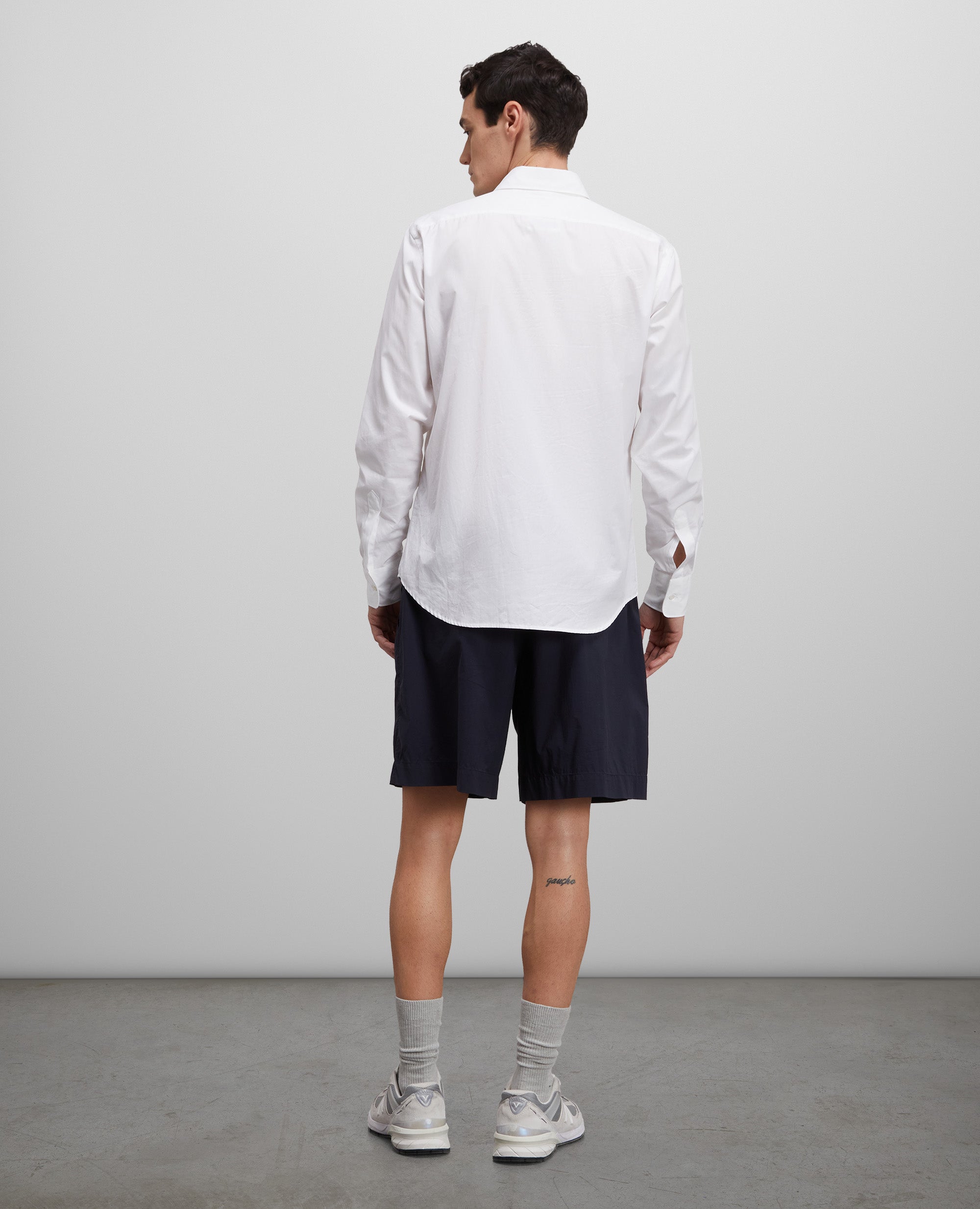 CAMICIA IN POPELINE DI COTONE-BIANCO-WHITE-BLANCO-WEISS-BLANC