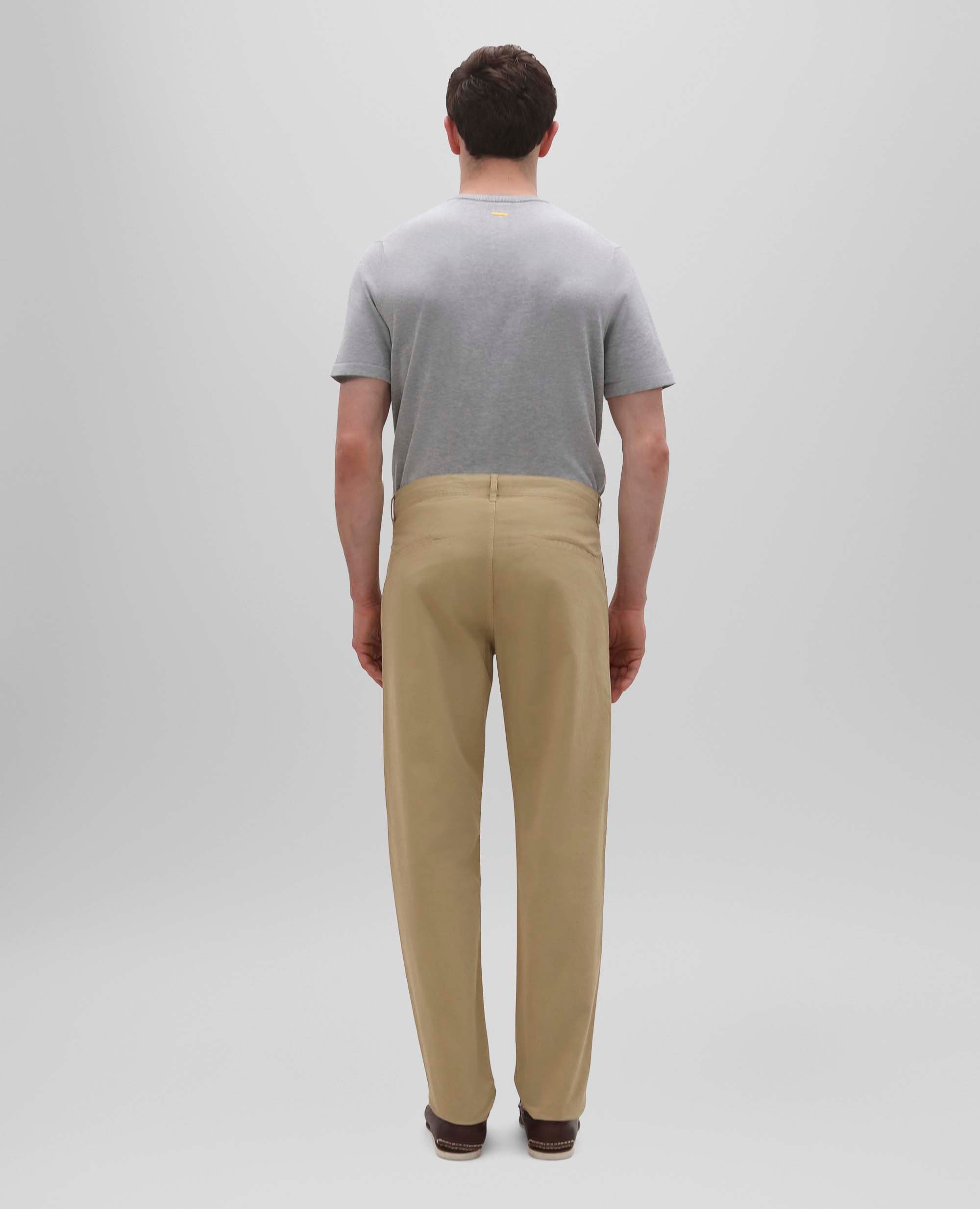 PANTALONE CHINO IN GABARDINA DI COTONE-SABBIA-SAND-ARENA-SAND-SABLE