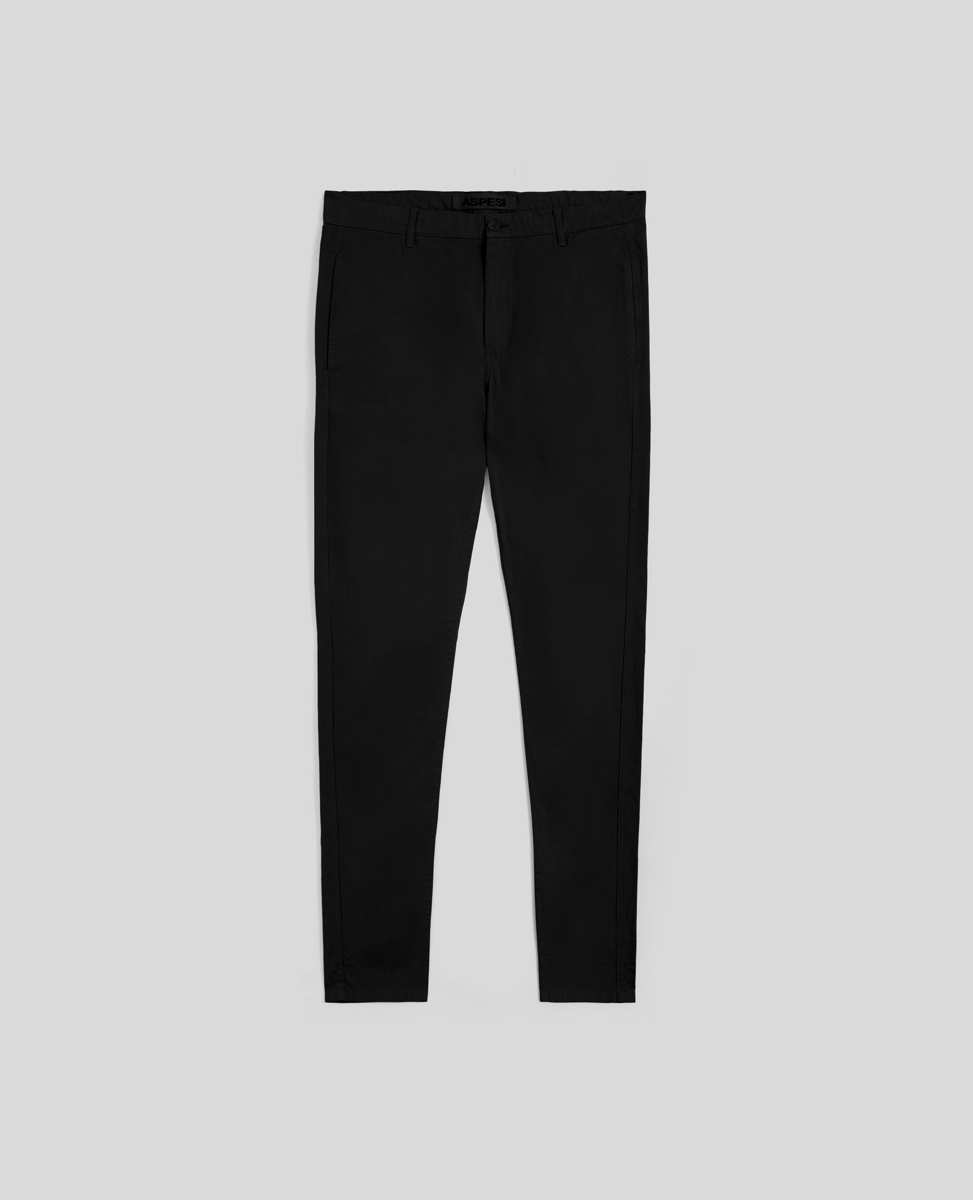 PANTALONE CHINO IN POPELINE DI COTONE-NERO-BLACK-NEGRO-SCHWARZ-NOIR