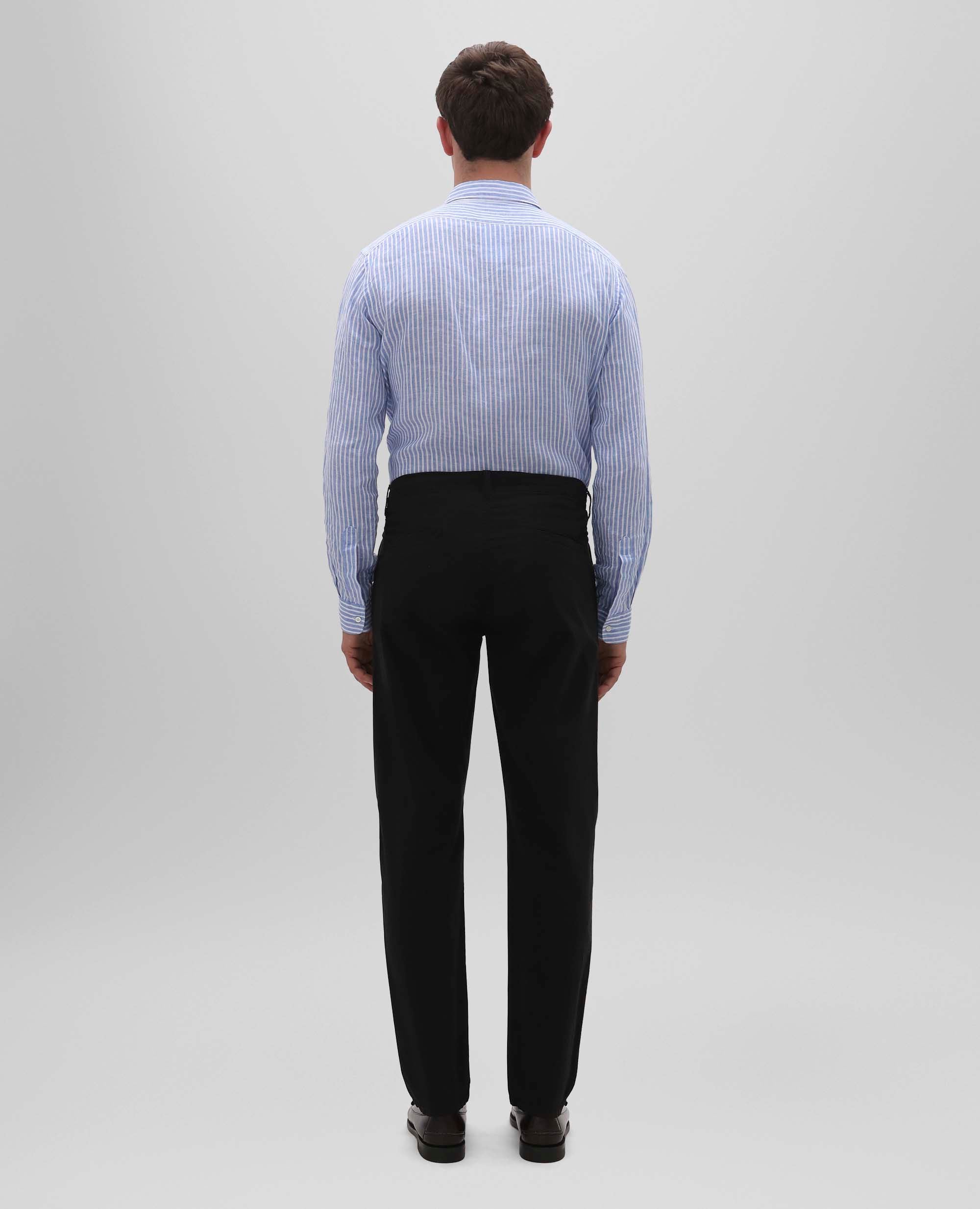 PANTALONE CHINO IN POPELINE DI COTONE-NERO-BLACK-NEGRO-SCHWARZ-NOIR