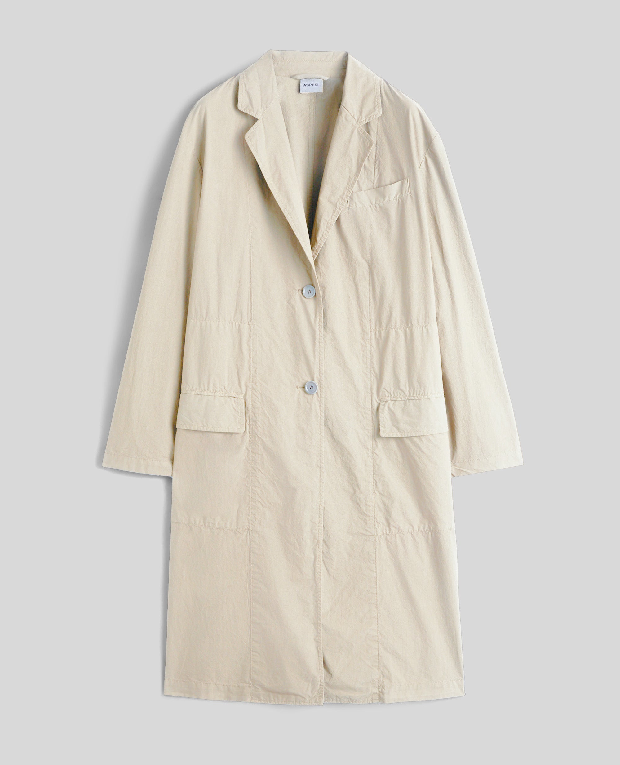 SOPRABITO MONOPETTO IN POPELINE DI COTONE-NATURALE-NATURAL-NATURAL-NATURLICH-NATUREL