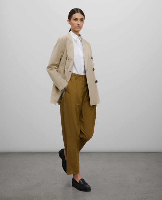 CABAN DOPPIOPETTO IN POPELINE DI COTONE-COLONIALE-COLONIAL BEIGE-COLONIAL-KOLONIALBEIGE-COLONIAL