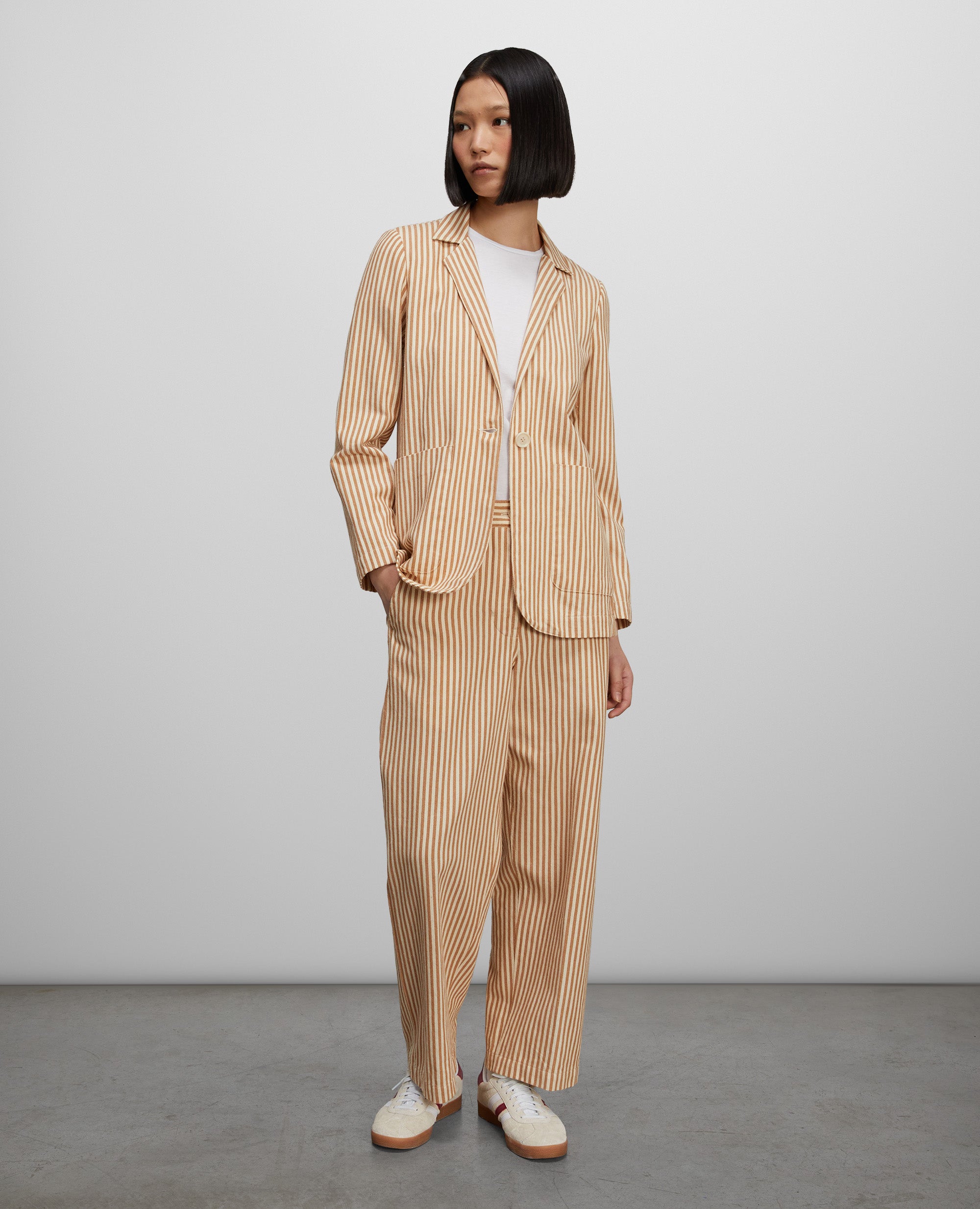 GIACCA IN TWILL DI COTONE-RIGA TABACCO-RIGA TABACCO-RIGA TABACCO-RIGA TABACCO-RIGA TABACCO