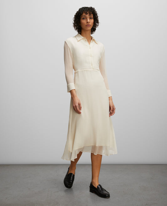 ABITO IN CREPON DI SETA-NATURALE-NATURAL-NATURAL-NATURLICH-NATUREL