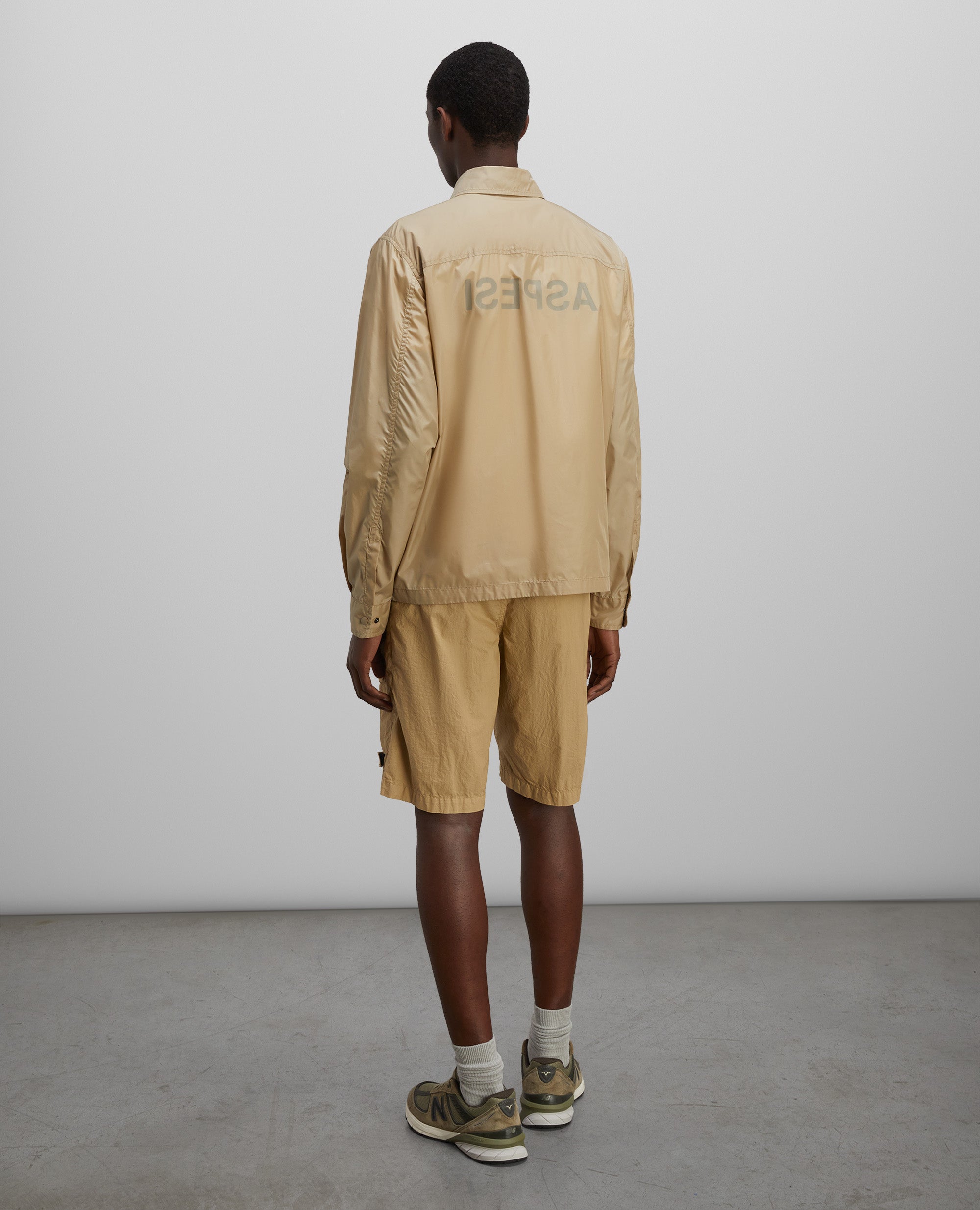 CAMICIA IN NYLON RICICLATO-BEIGE-BEIGE-BEIS-BEIGE-BEIGE