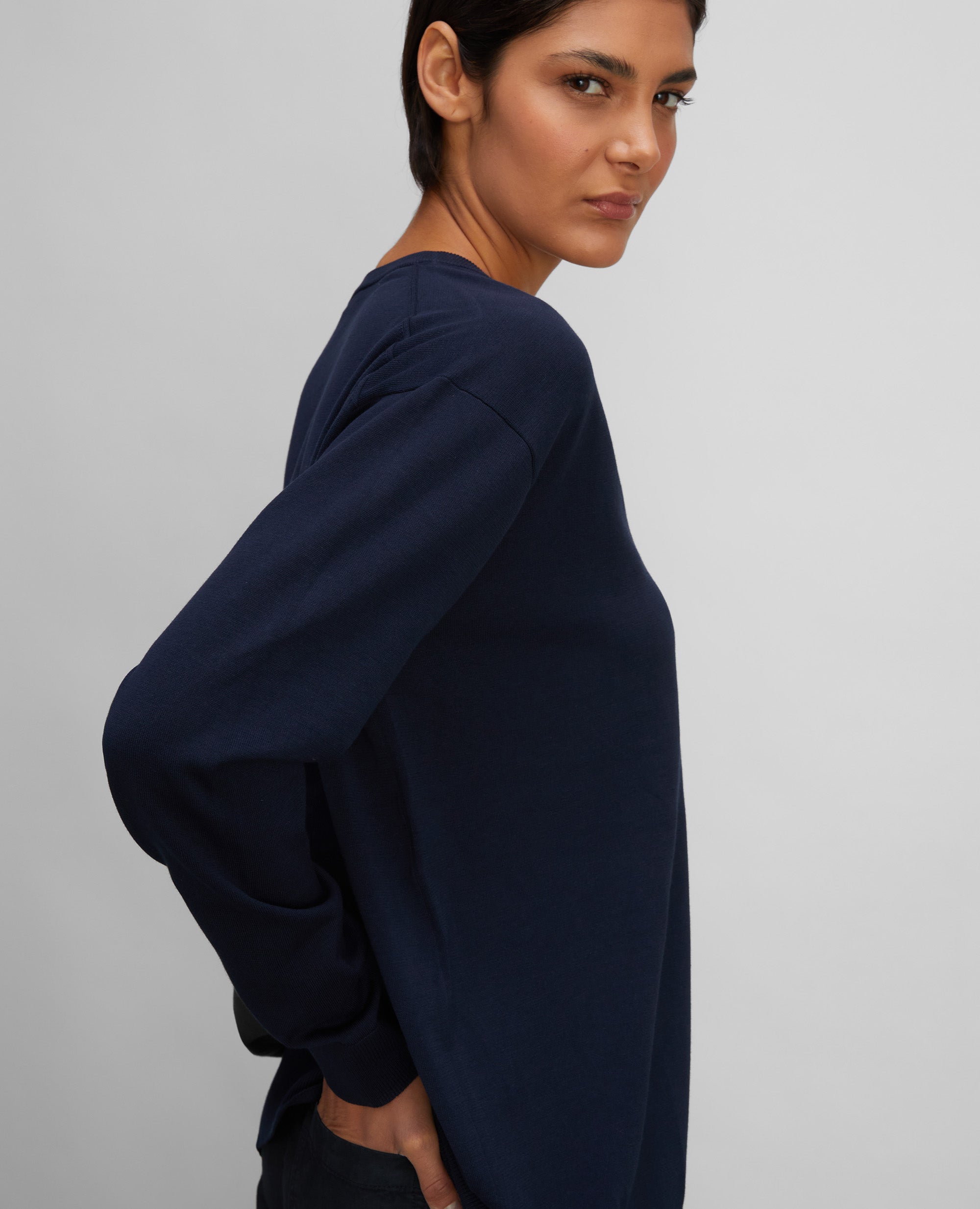 MAGLIA IN COTONE-NAVY-NAVY-AZUL MARINO-NAVY-NAVY