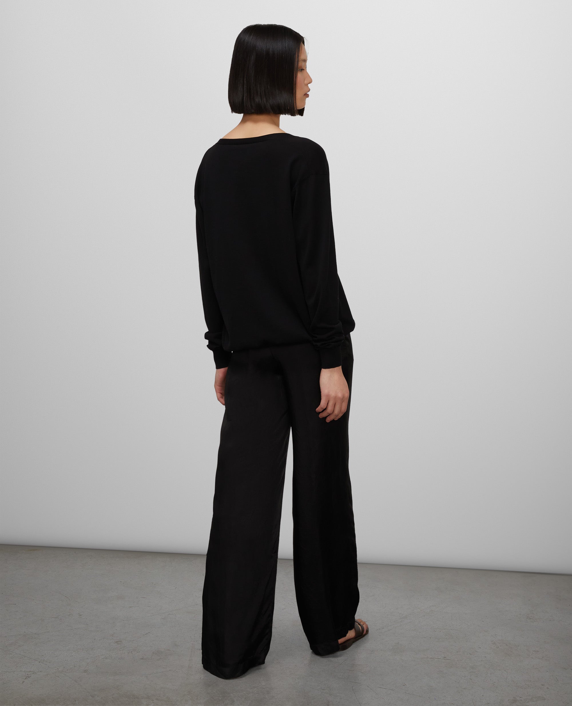 CARDIGAN IN MAGLIA DI MISTO COTONE, SETA E LINO-NERO-BLACK-NEGRO-SCHWARZ-NOIR