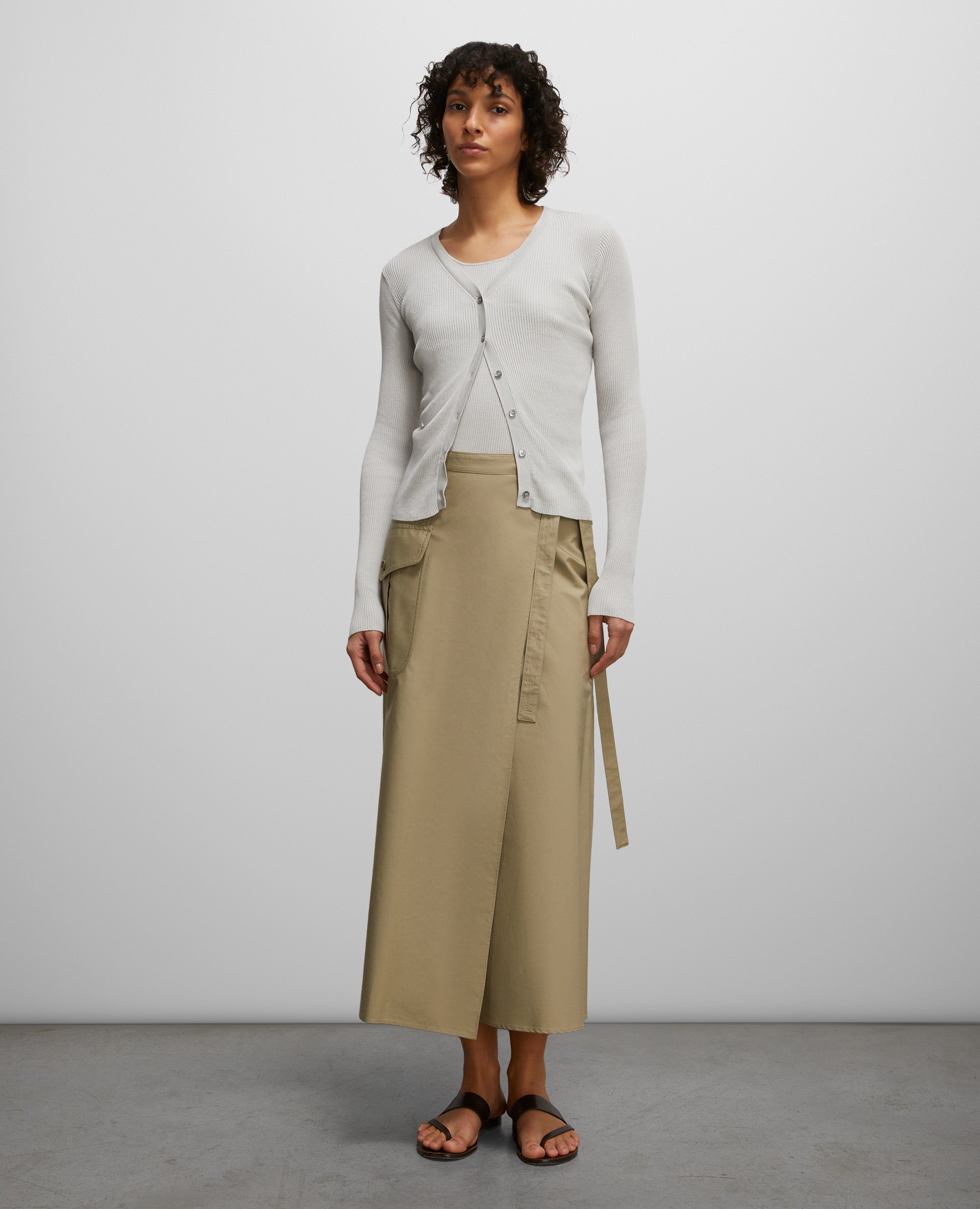 CARDIGAN IN COTONE-GRIGIO-GREY-GRIS-GRAU-GRIS