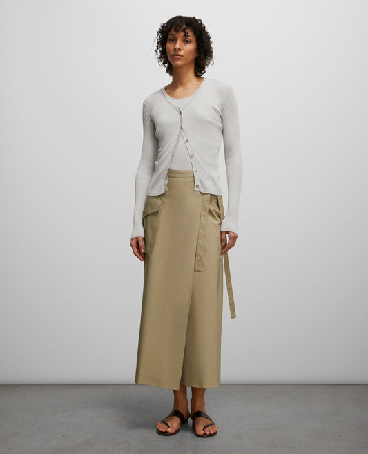 CARDIGAN IN COTONE-GRIGIO-GREY-GRIS-GRAU-GRIS