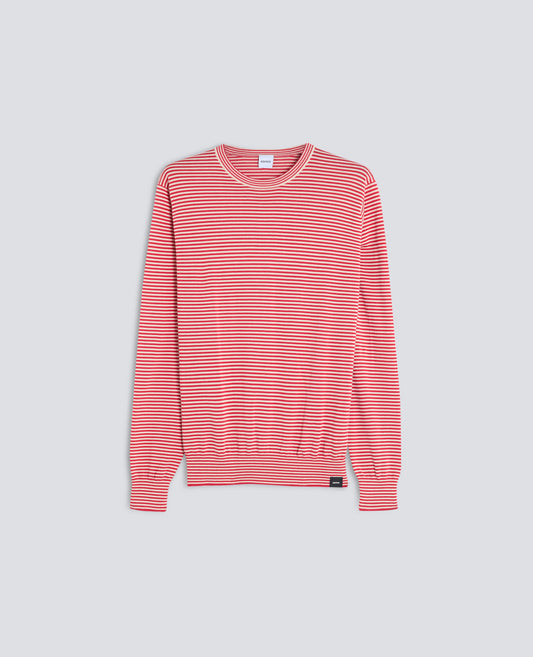 MAGLIA GIROCOLLO IN MISTO COTONE-ROSSO/BURRO-ROSSO/BURRO-ROSSO/BURRO-ROSSO/BURRO-ROSSO/BURRO