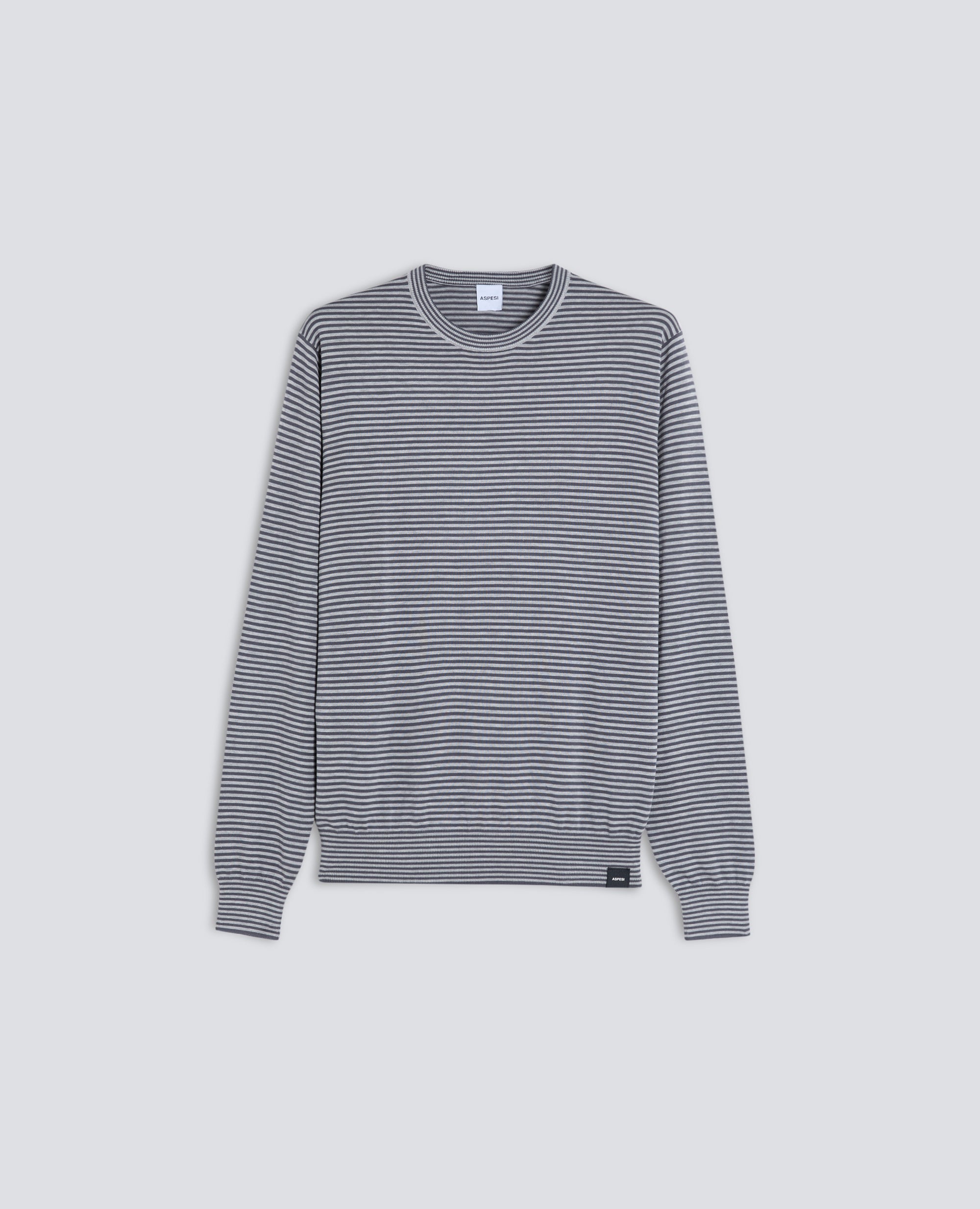 MAGLIA GIROCOLLO IN MISTO COTONE-GRIGIO/FUMO-GRIGIO/FUMO-GRIGIO/FUMO-GRIGIO/FUMO-GRIGIO/FUMO