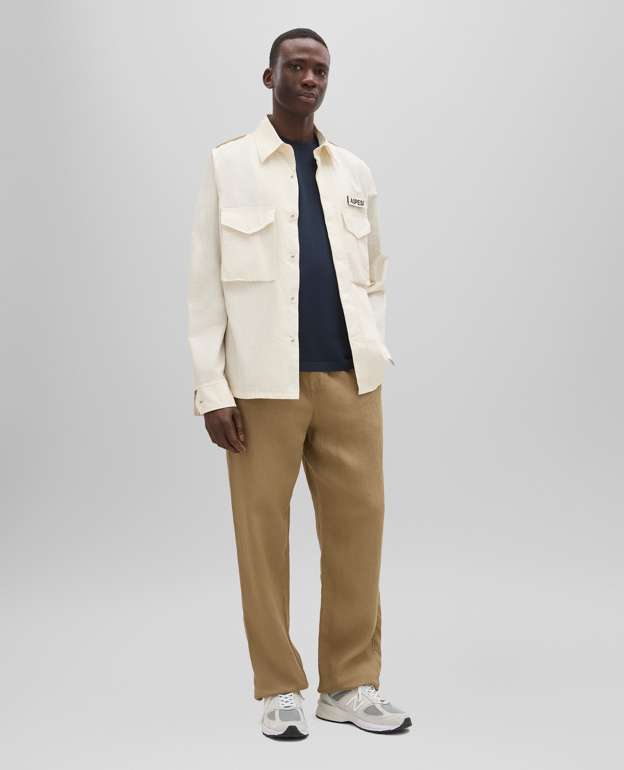 CAMICIA FIELD SHIRT IN TELA DI COTONE-NATURALE-NATURAL-NATURAL-NATURLICH-NATUREL