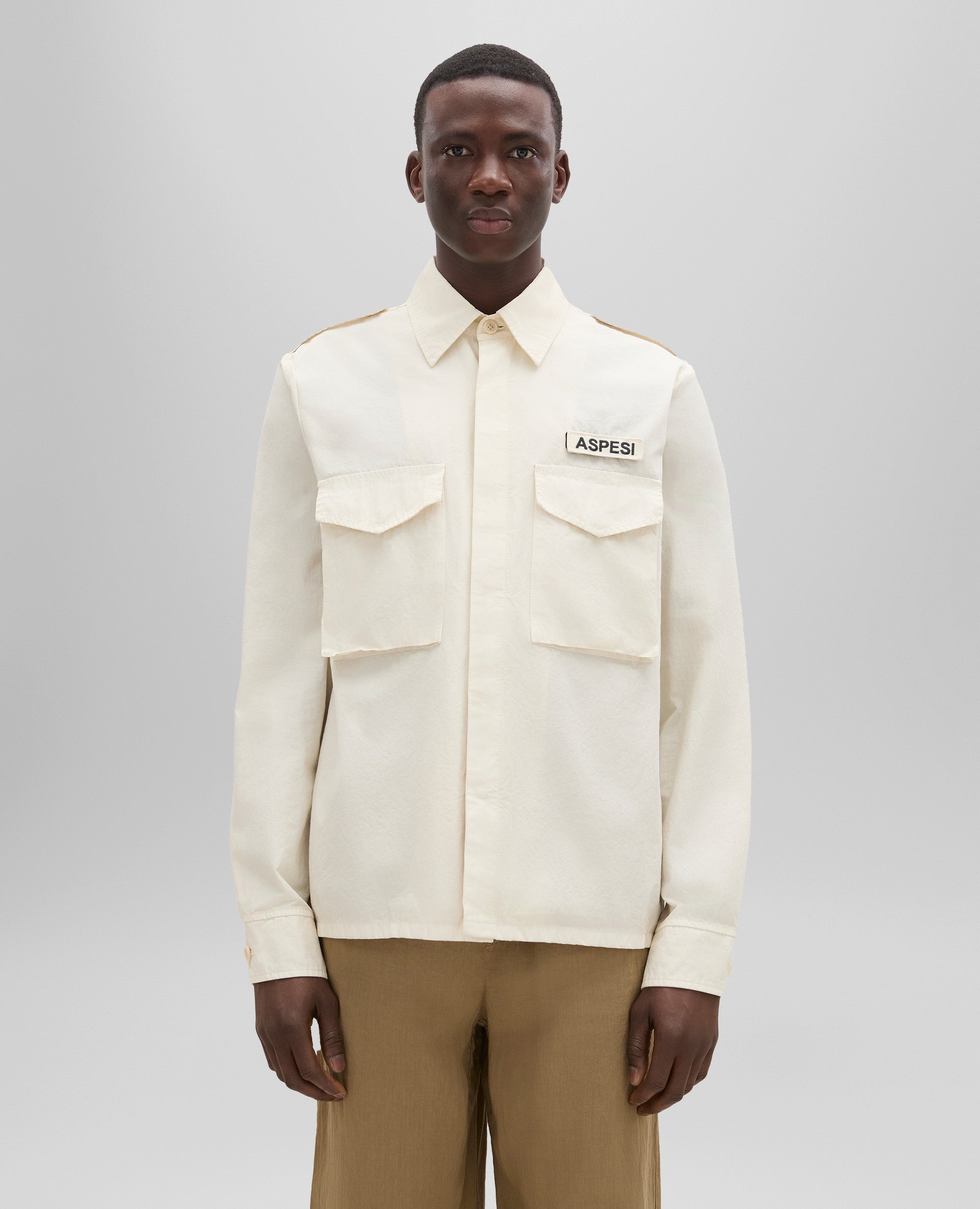 CAMICIA FIELD SHIRT IN TELA DI COTONE-NATURALE-NATURAL-NATURAL-NATURLICH-NATUREL