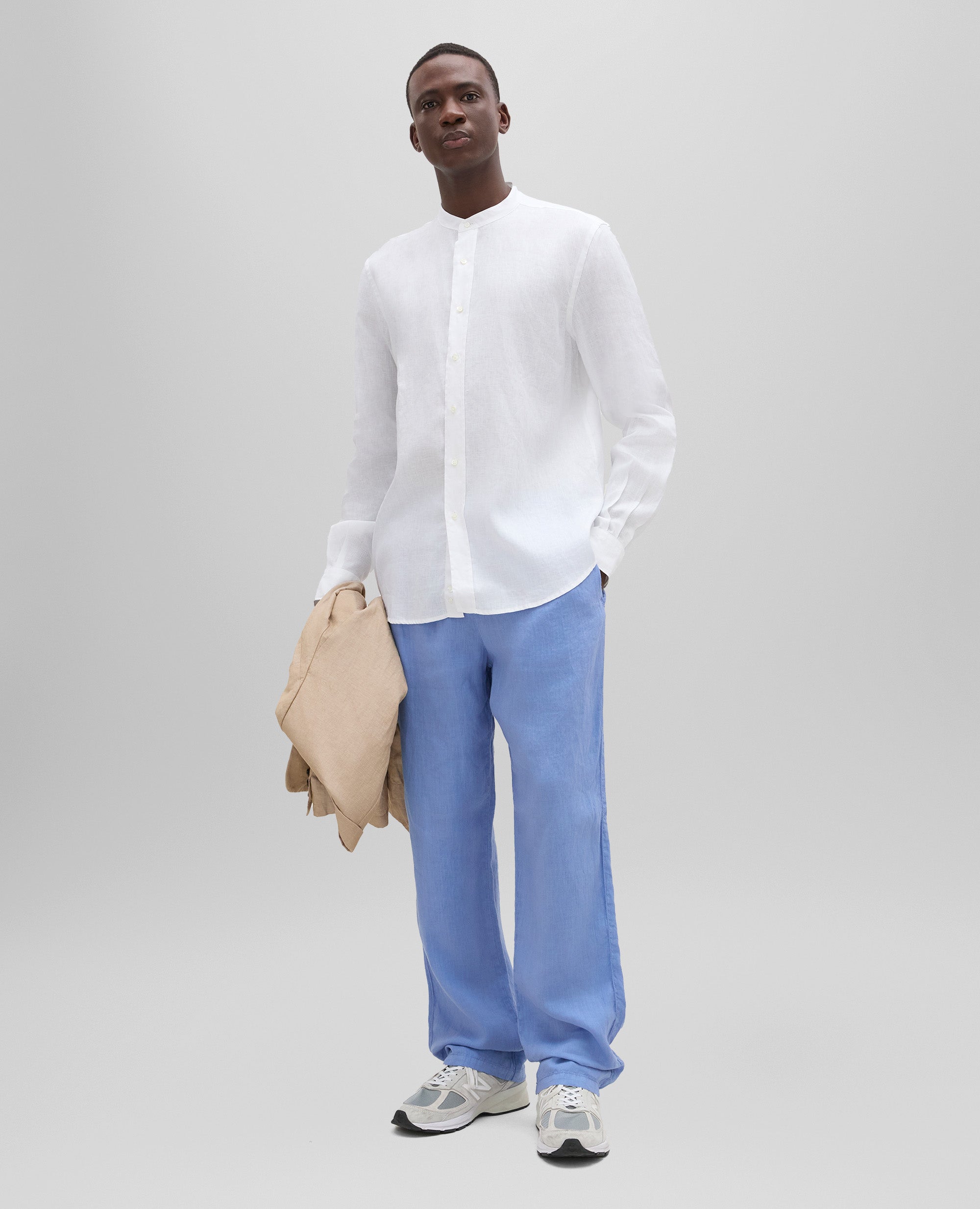 Mandarin collar linen shirt – ASPESI
