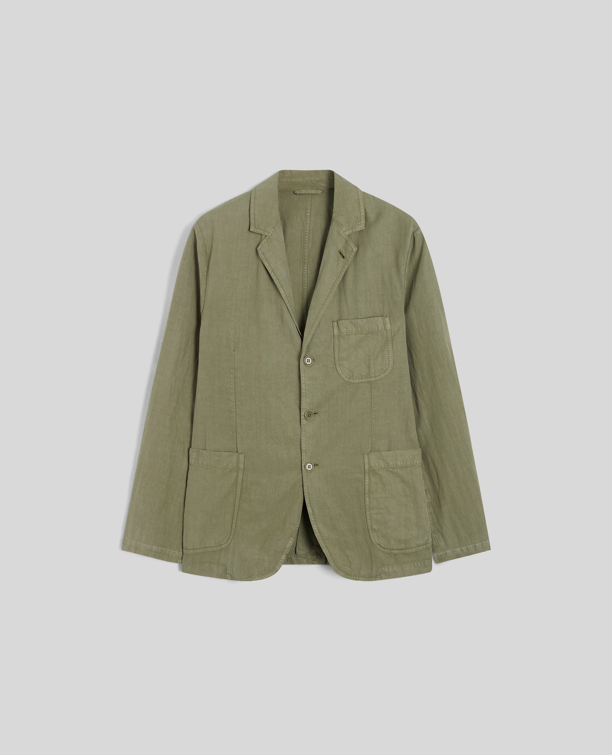 BLAZER IN TWILL DI COTONE E LYOCELL-MILITARE-MILITARY-MILITAR-MILITAR-MILITAIRE
