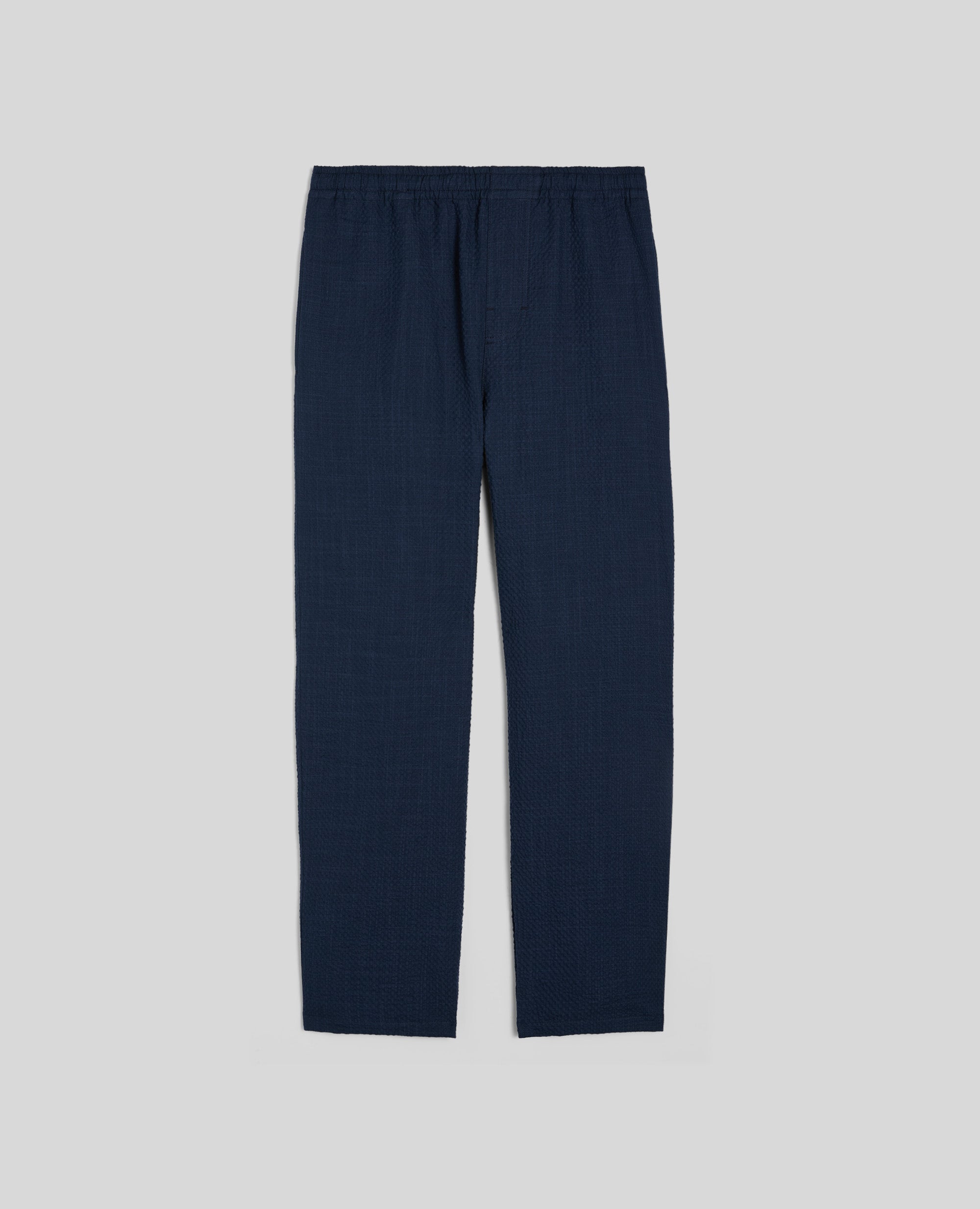 PANTALONE IN COTONE E LINO-NAVY-NAVY-AZUL MARINO-NAVY-NAVY