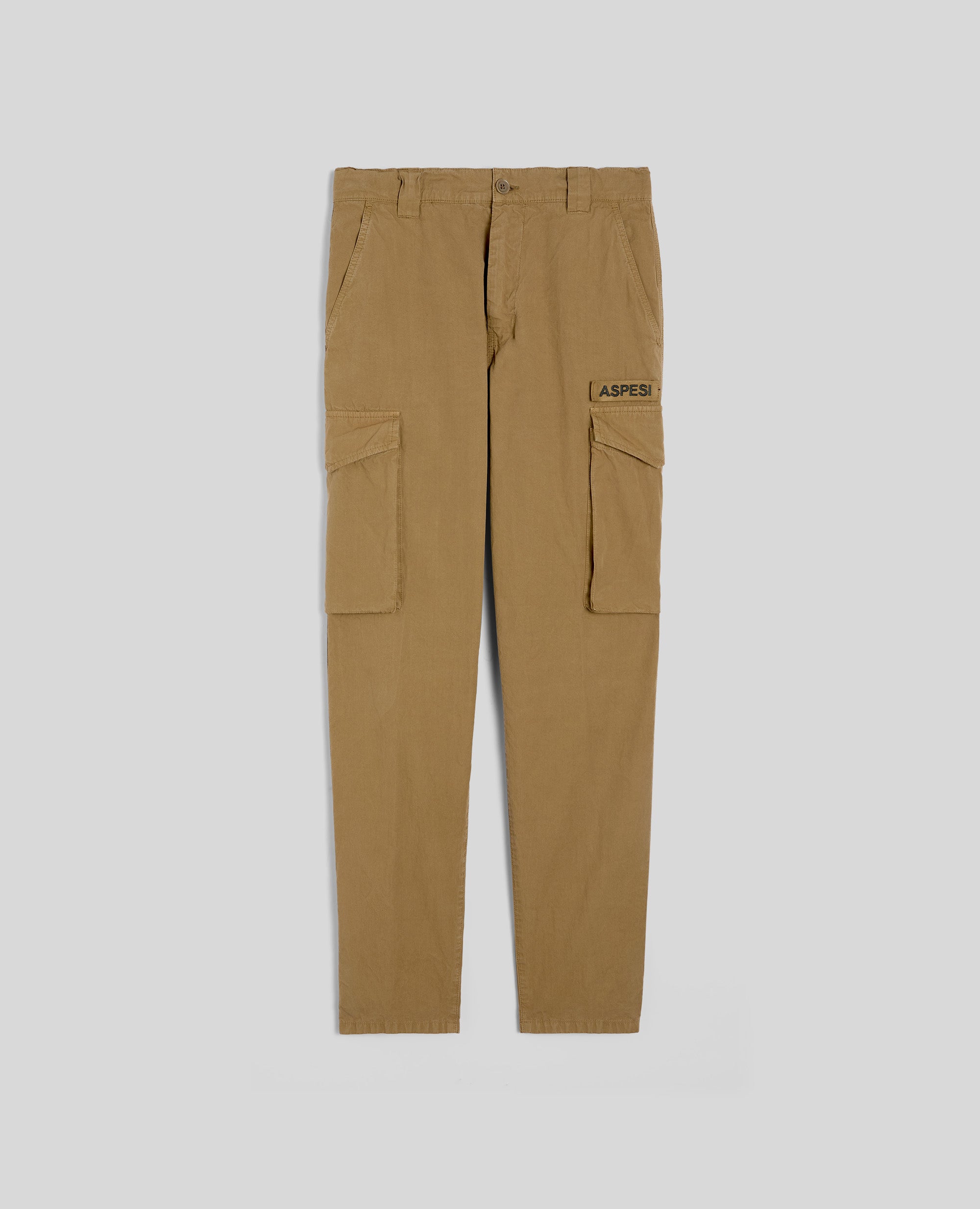 PANTALONE CARGO IN TELA DI COTONE-TERRA-EARTH-TIERRA-ERDE-TERRE