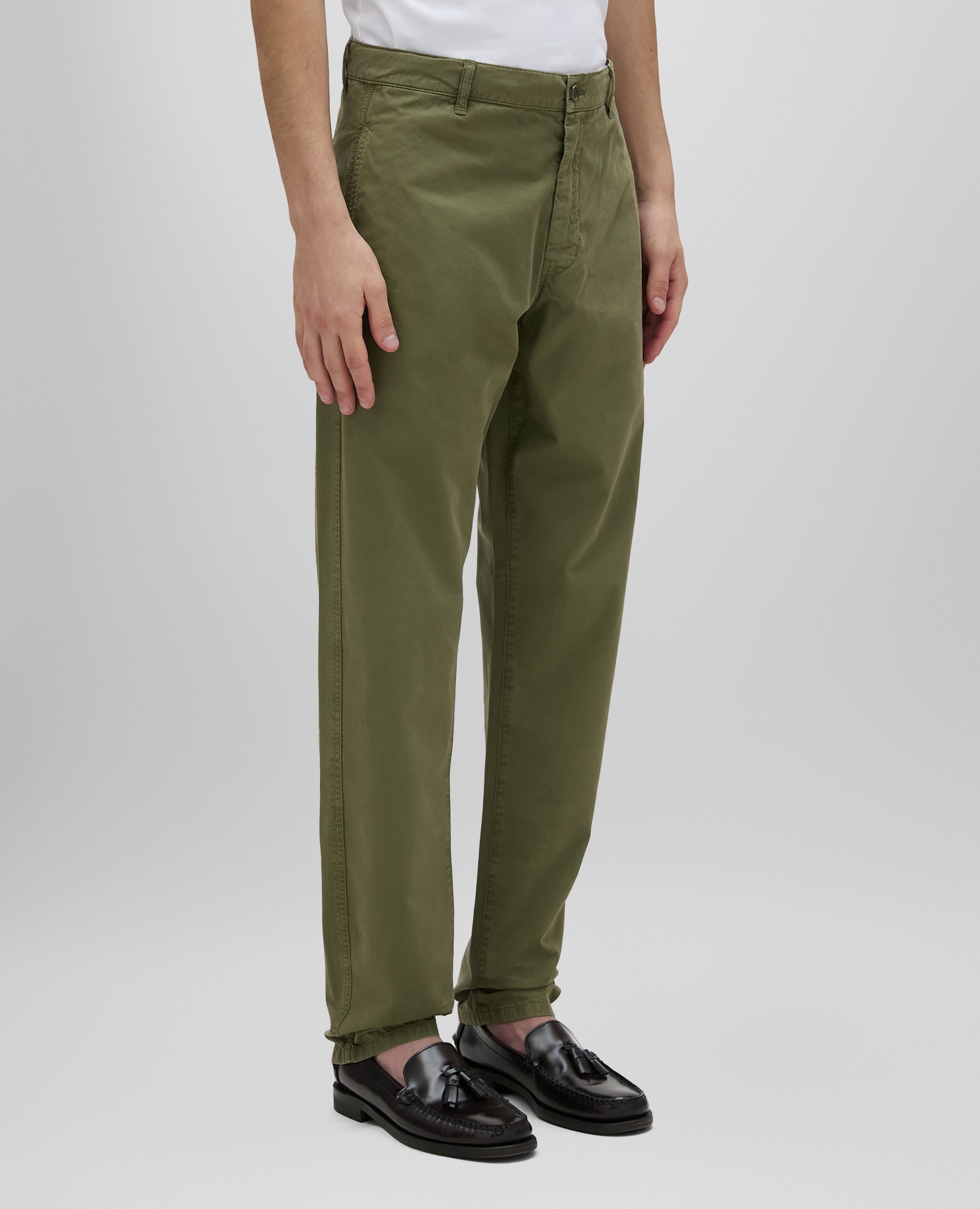 CHINO-HOSE AUS BAUMWOLLGABARDINE - GRUN - ASPESI