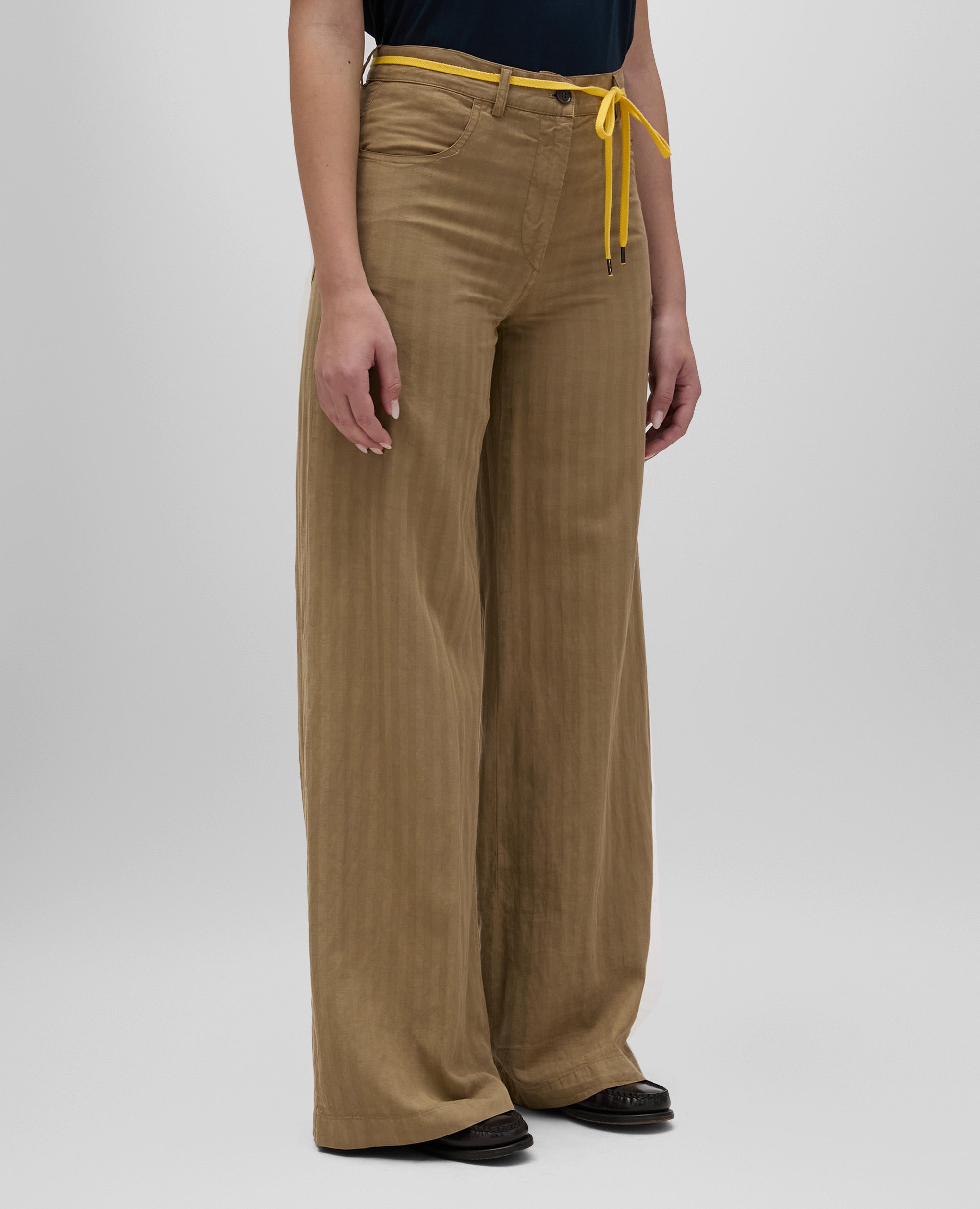 Herringbone linen-blend trousers – ASPESI