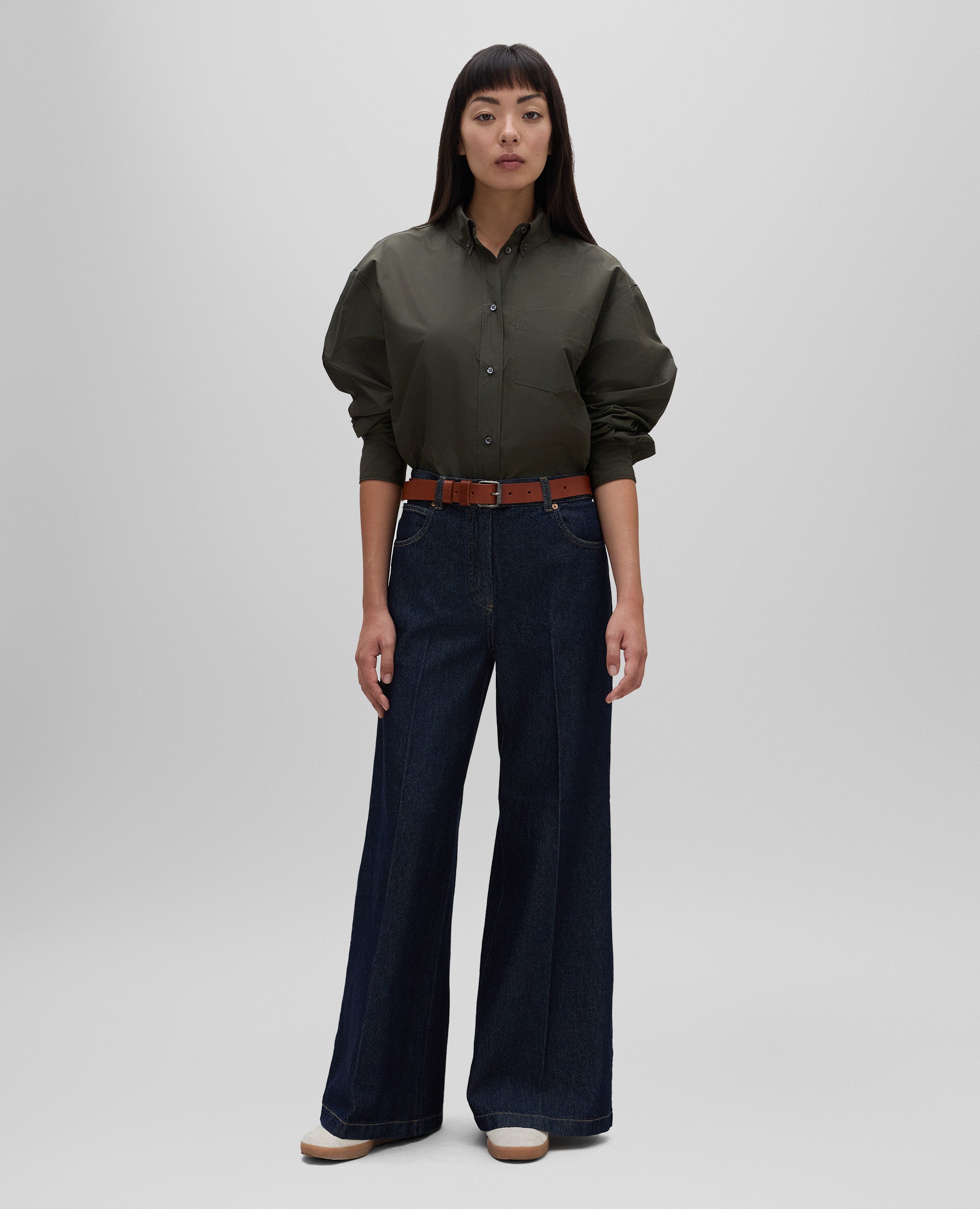 パンツ ASPESI SS20 WIDE TROUSERS (H101_E79401236) Denim wide-leg trousers – ASPESI