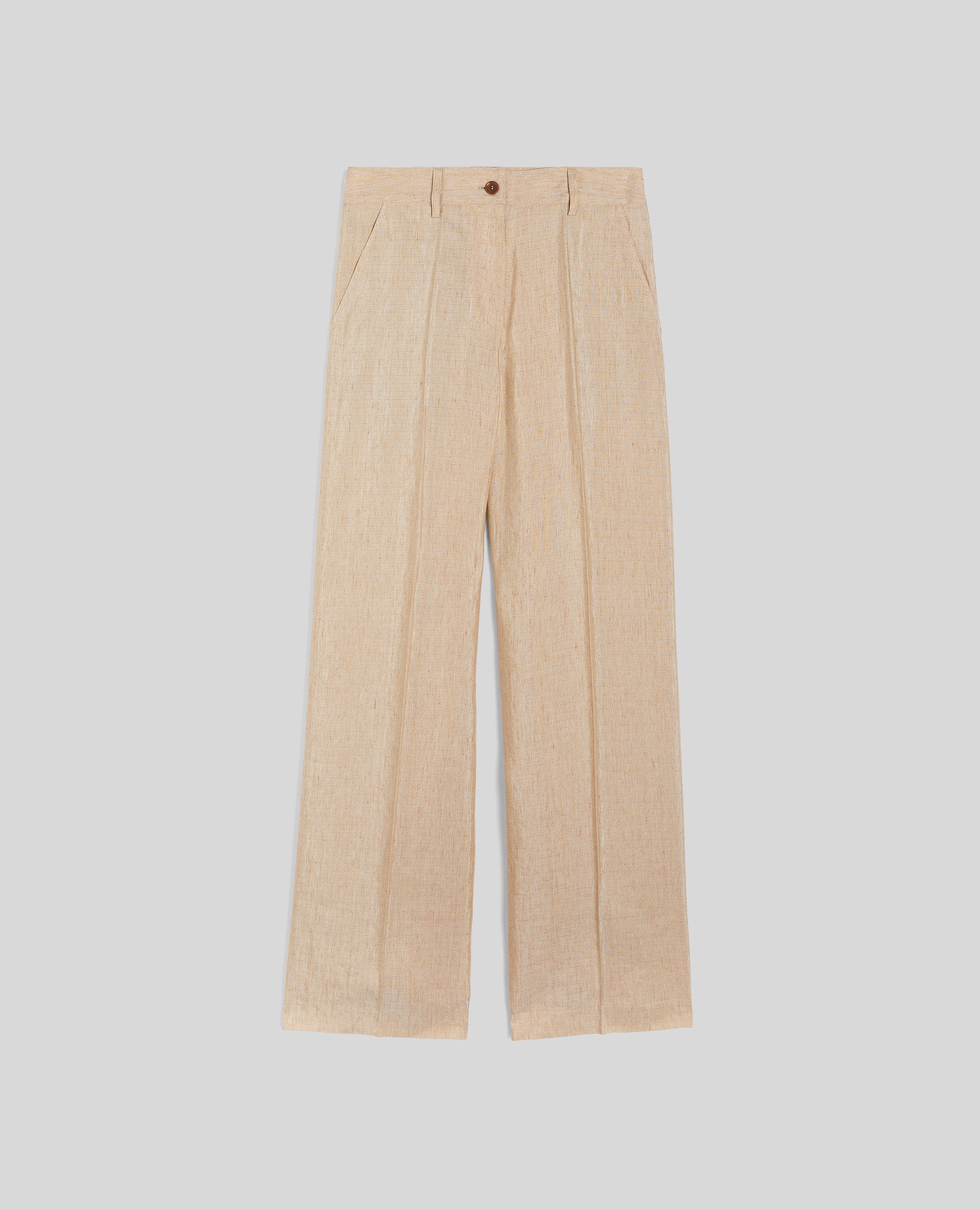 PANTALONE IN TELA DI LINO E VISCOSA-COLONIALE-COLONIAL BEIGE-COLONIAL-KOLONIALBEIGE-COLONIAL