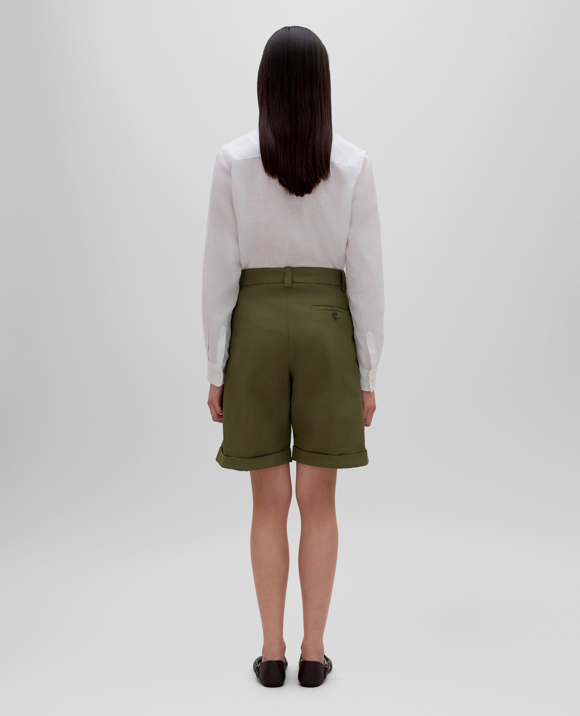 Cotton and linen gabardine bermuda shorts – ASPESI