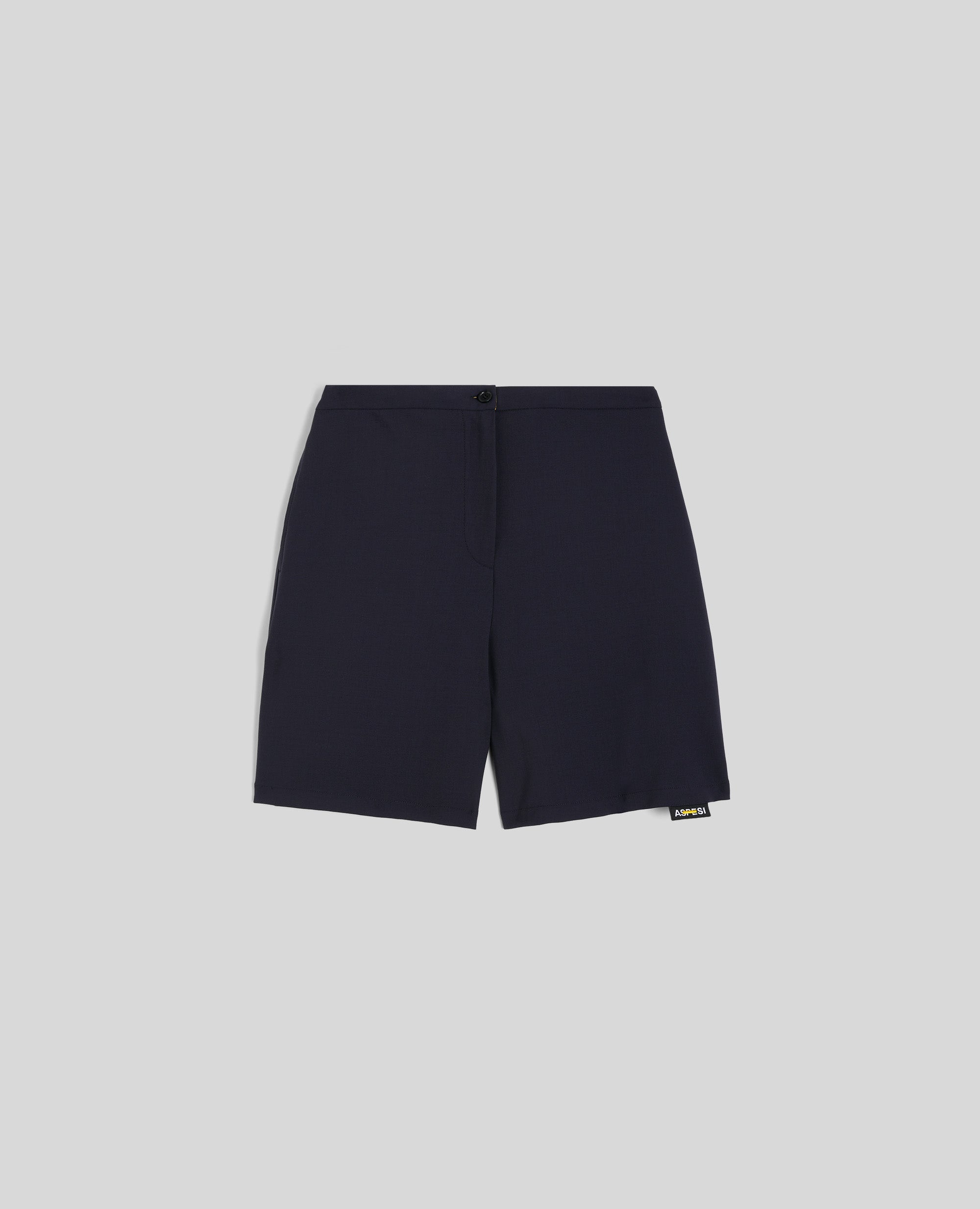 BERMUDA IN TELA DI LANA COMFORT-NAVY-NAVY-AZUL MARINO-NAVY-NAVY