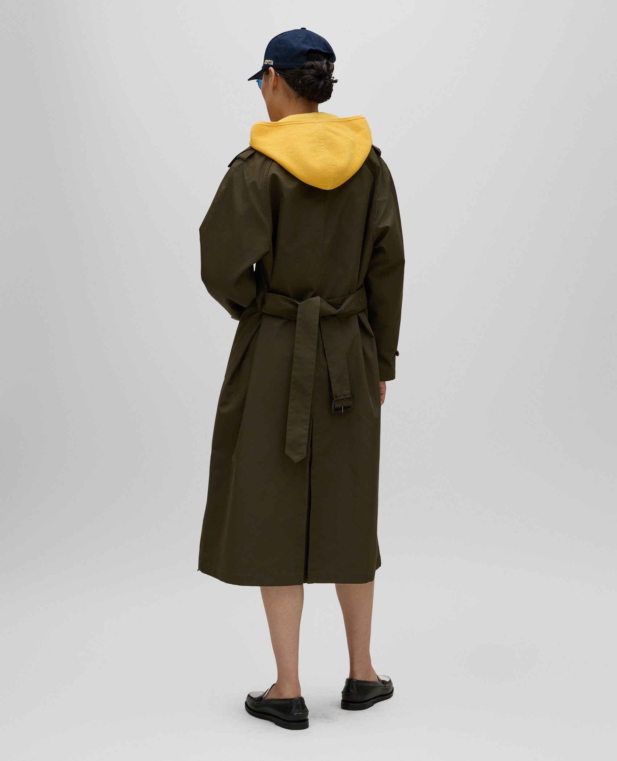 ジャケット・アウター ASPESI Sheridan Navy Nylon Trench Coat Water-repellent cotton and nylon double-breasted trench coat