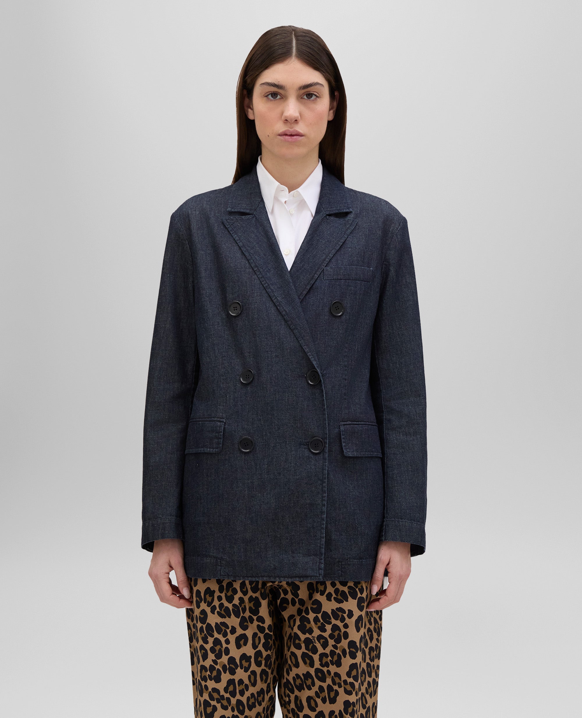 ボトムスその他 Aspesi Double Breasted Jacket In Blue Denim Cotton denim blazer – ASPESI
