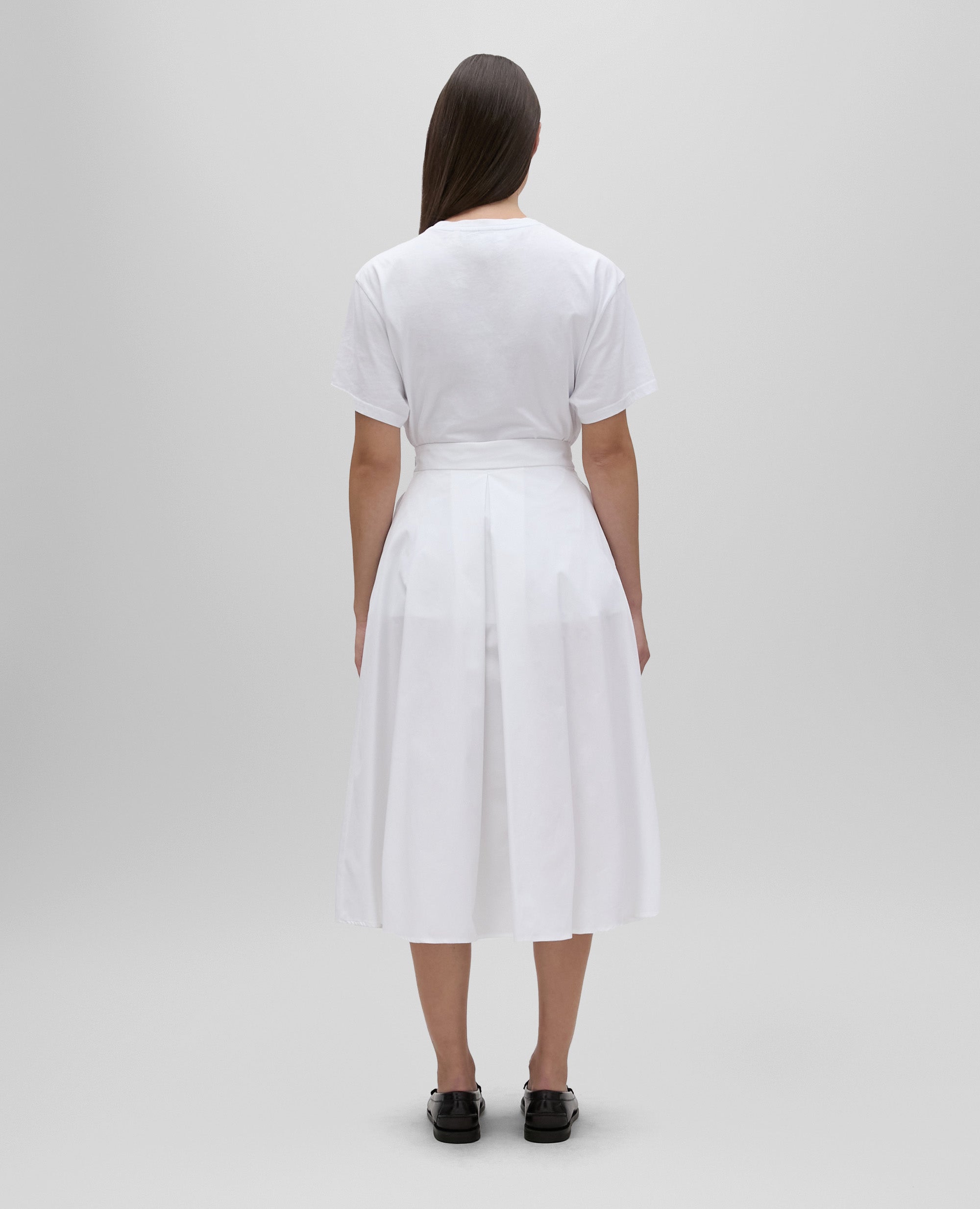 スカート ASPESI Woman Skirt White 2261D307 85072 Pleated poplin skirt – ASPESI