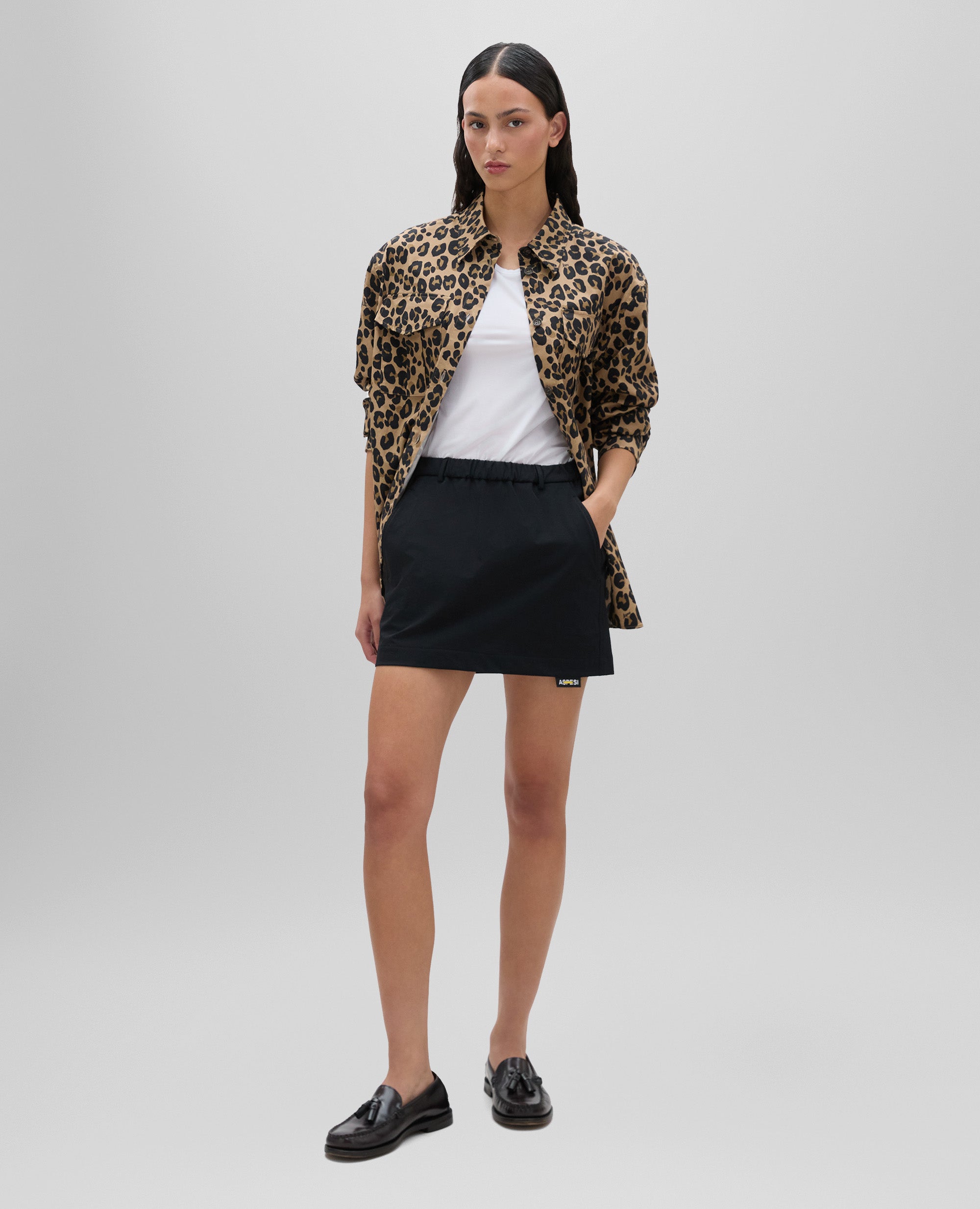 MINIGONNA IN TECNO MICRO FRENCH TERRY-NERO-BLACK-NEGRO-SCHWARZ-NOIR