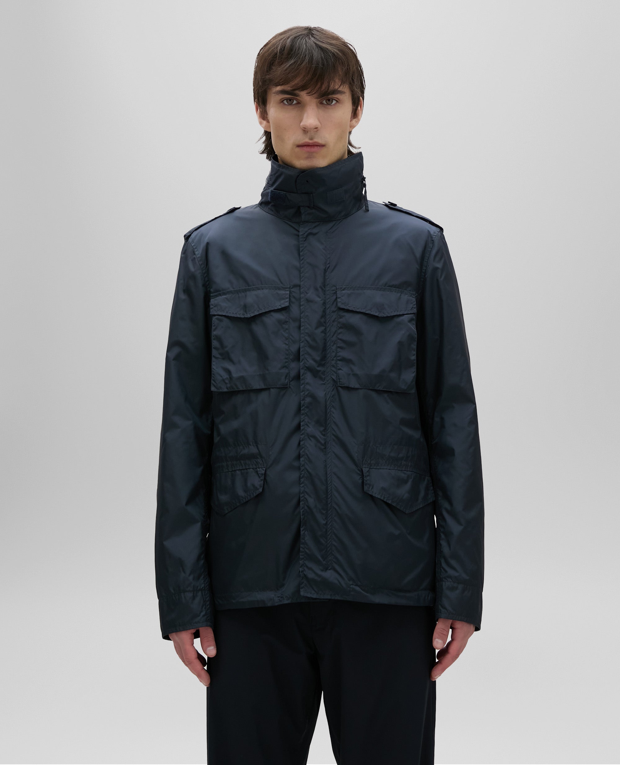 ASPESI ネイビー ウール 中綿 ジャケット aspesi010002kha1.jpg