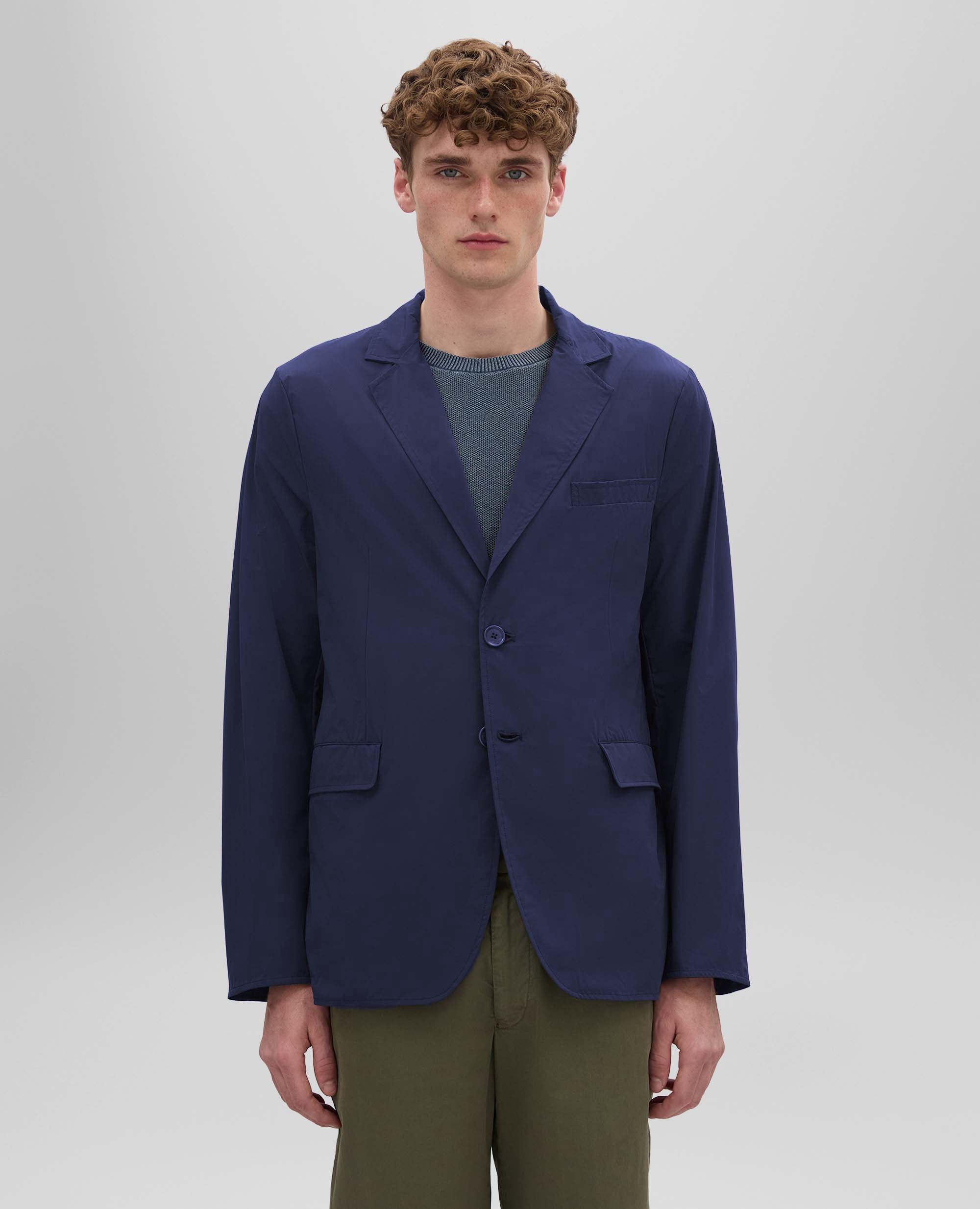 BLAZER IN NYLON STRETCH-BLU-BLUE-AZUL-BLAU-BLEU
