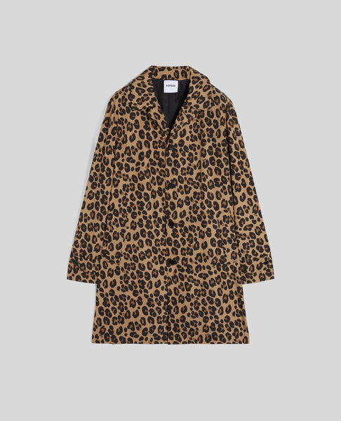 LINEN LEOPARD JACKET CLANE 正規品 CLANE - リネン レオパード ジャケット ベージュ - LINEN