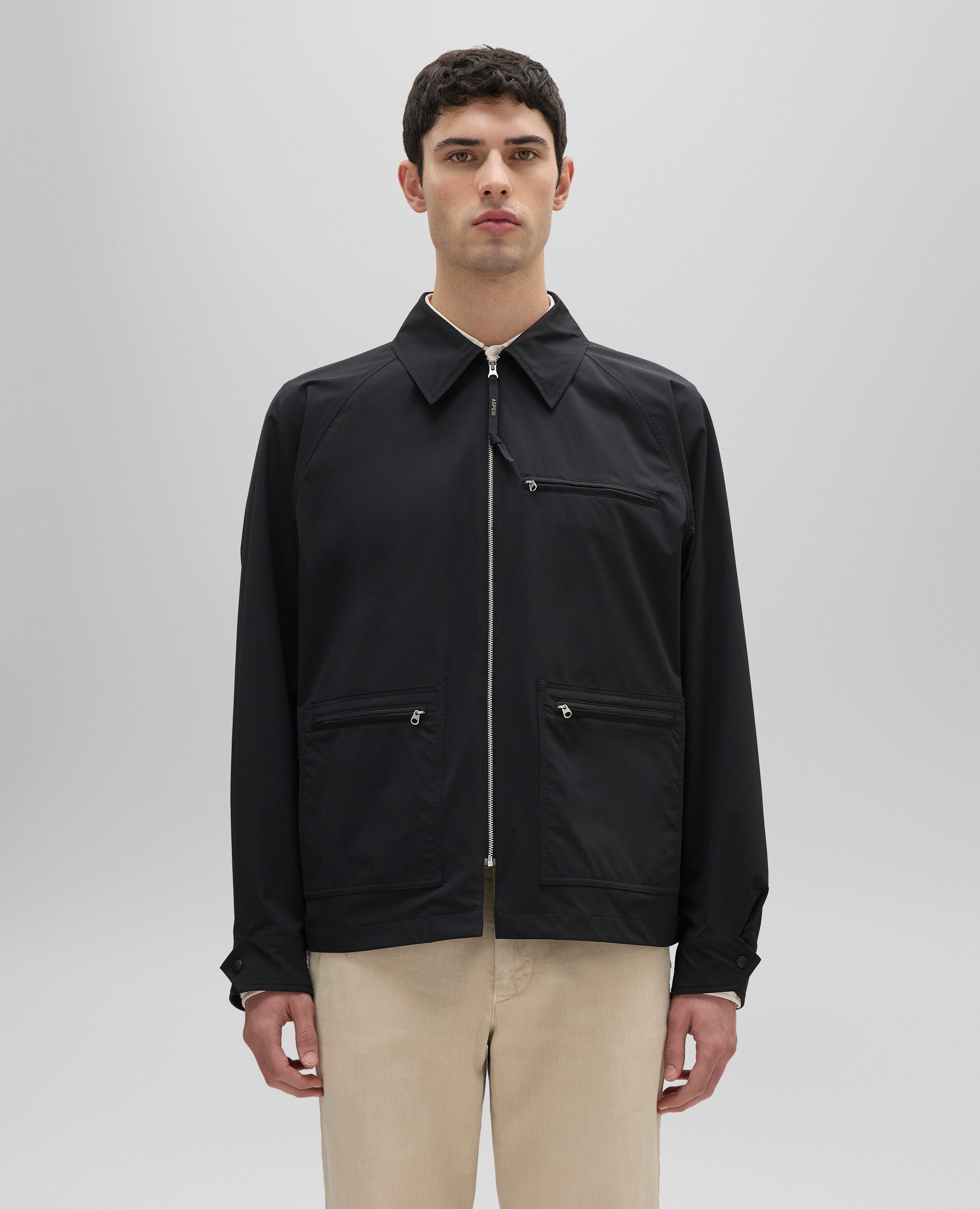 GIUBBOTTO TAHARU IN TWILL DI TESSUTO TECNICO-NERO-BLACK-NEGRO-SCHWARZ-NOIR