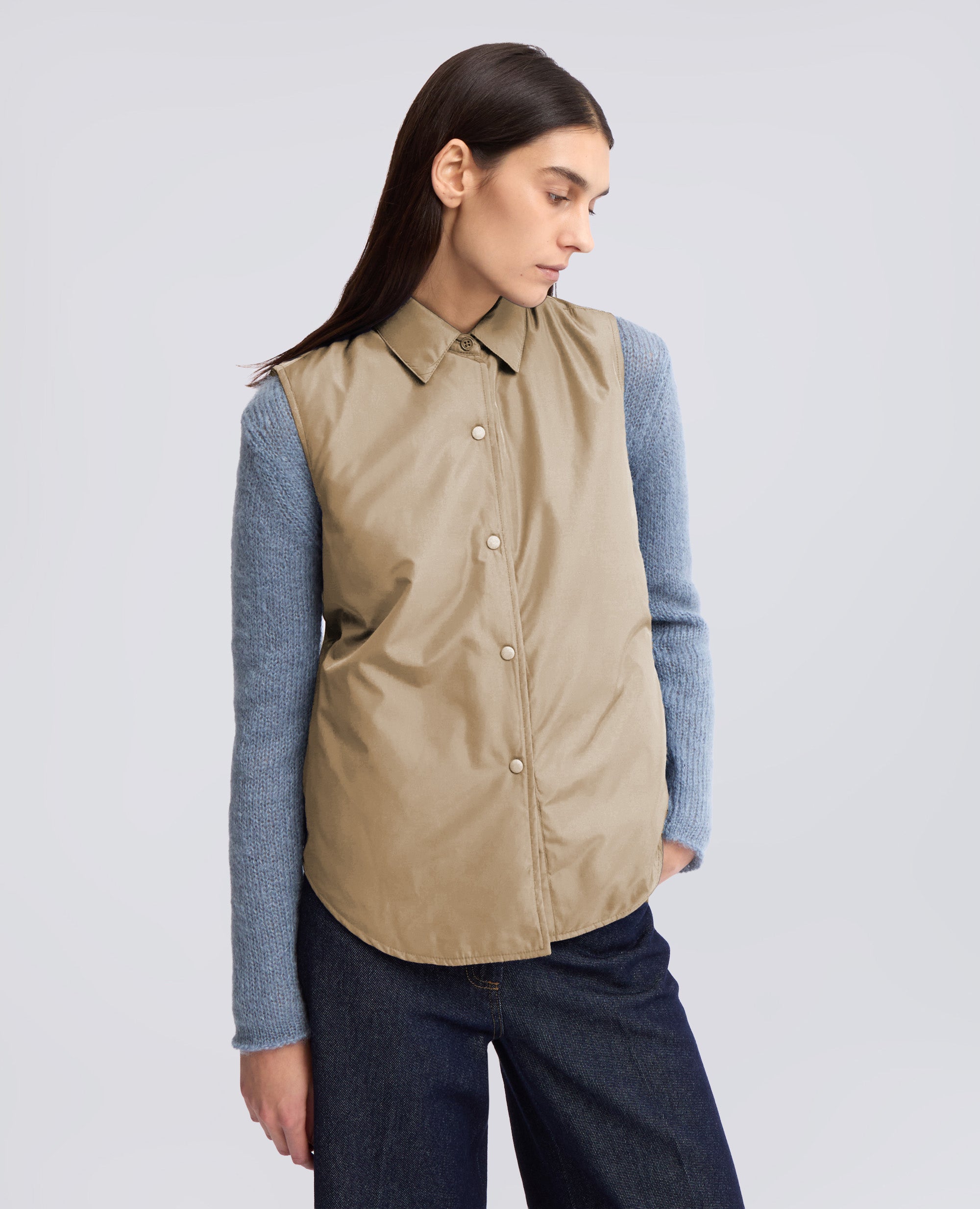 GILET DOT IN NYLON - BEIGE - ASPESI