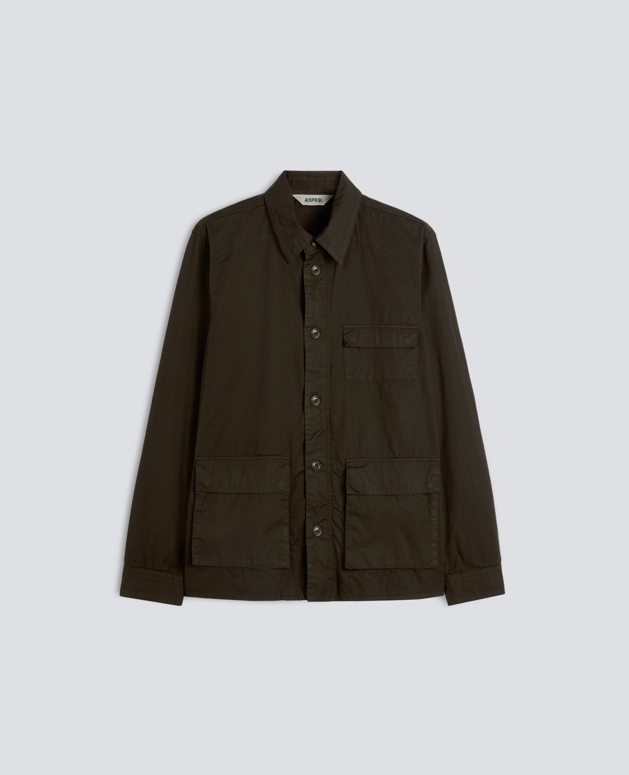 OVERSHIRT IN GABARDINE DI COTONE TINTO CAPO - VERDE - ASPESI