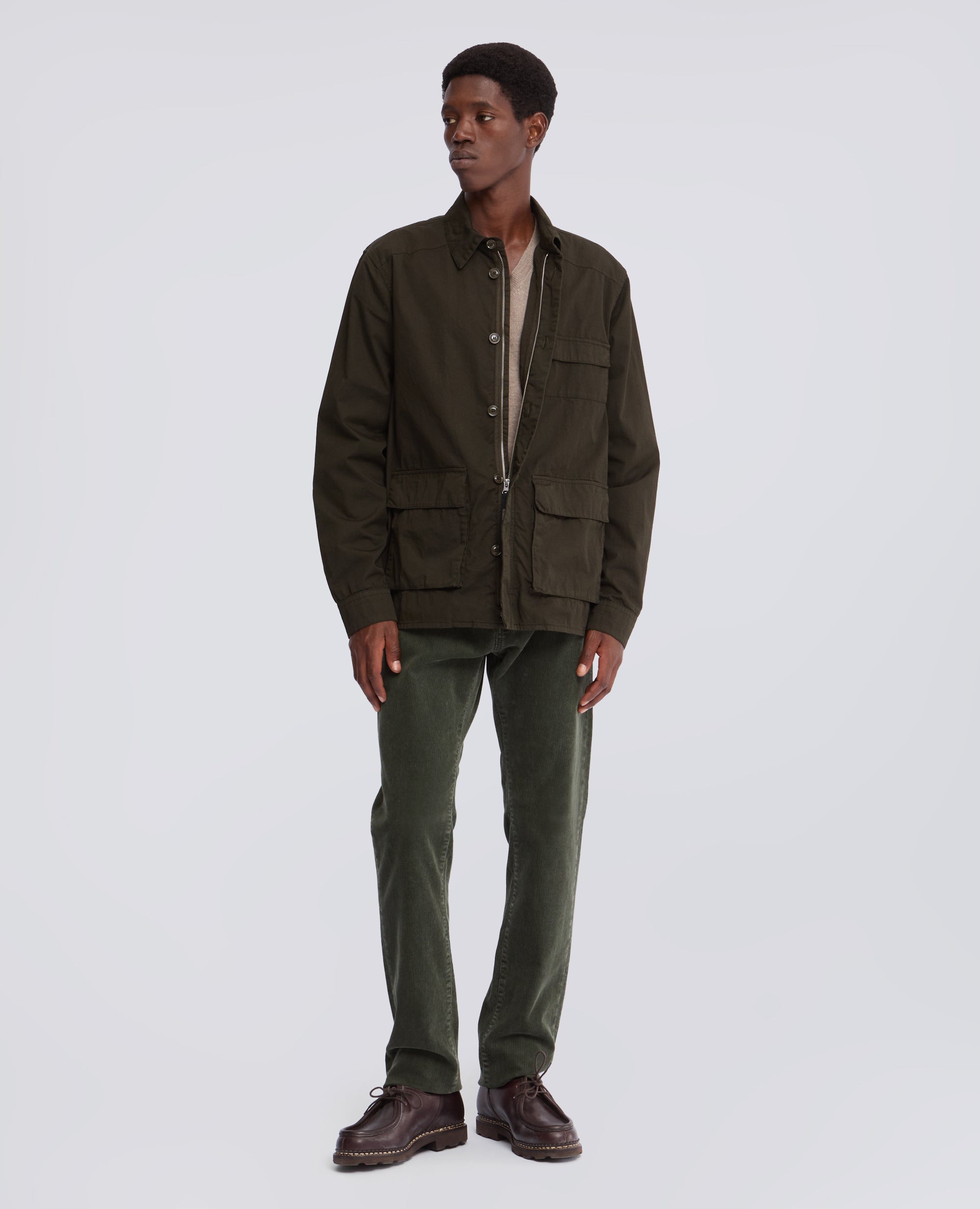 OVERSHIRT IN GABARDINE DI COTONE TINTO CAPO - VERDE - ASPESI