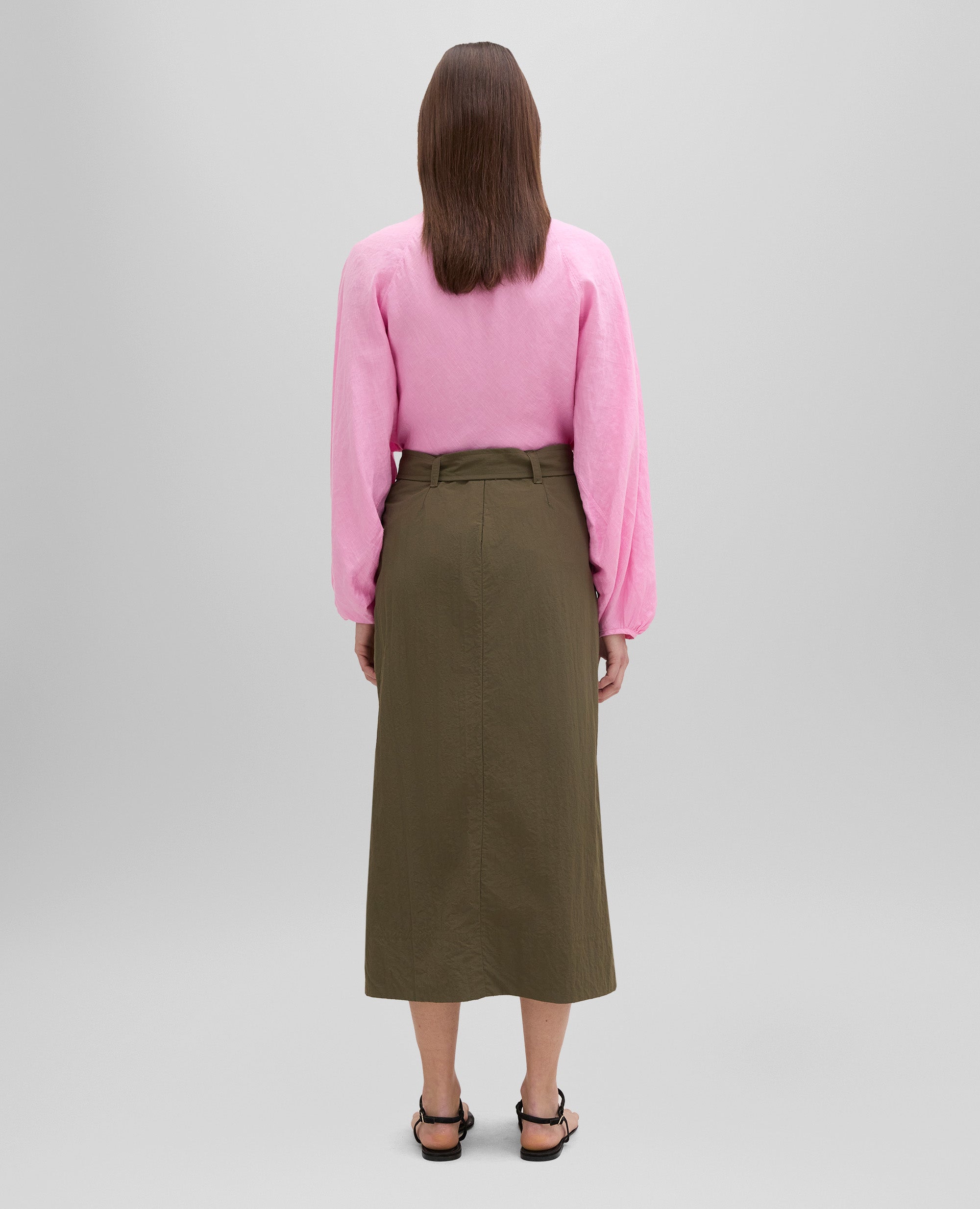 スカート Aspesi Meari High-Waisted Skirt Meari Skirt in Military | Shop Ann Mashburn