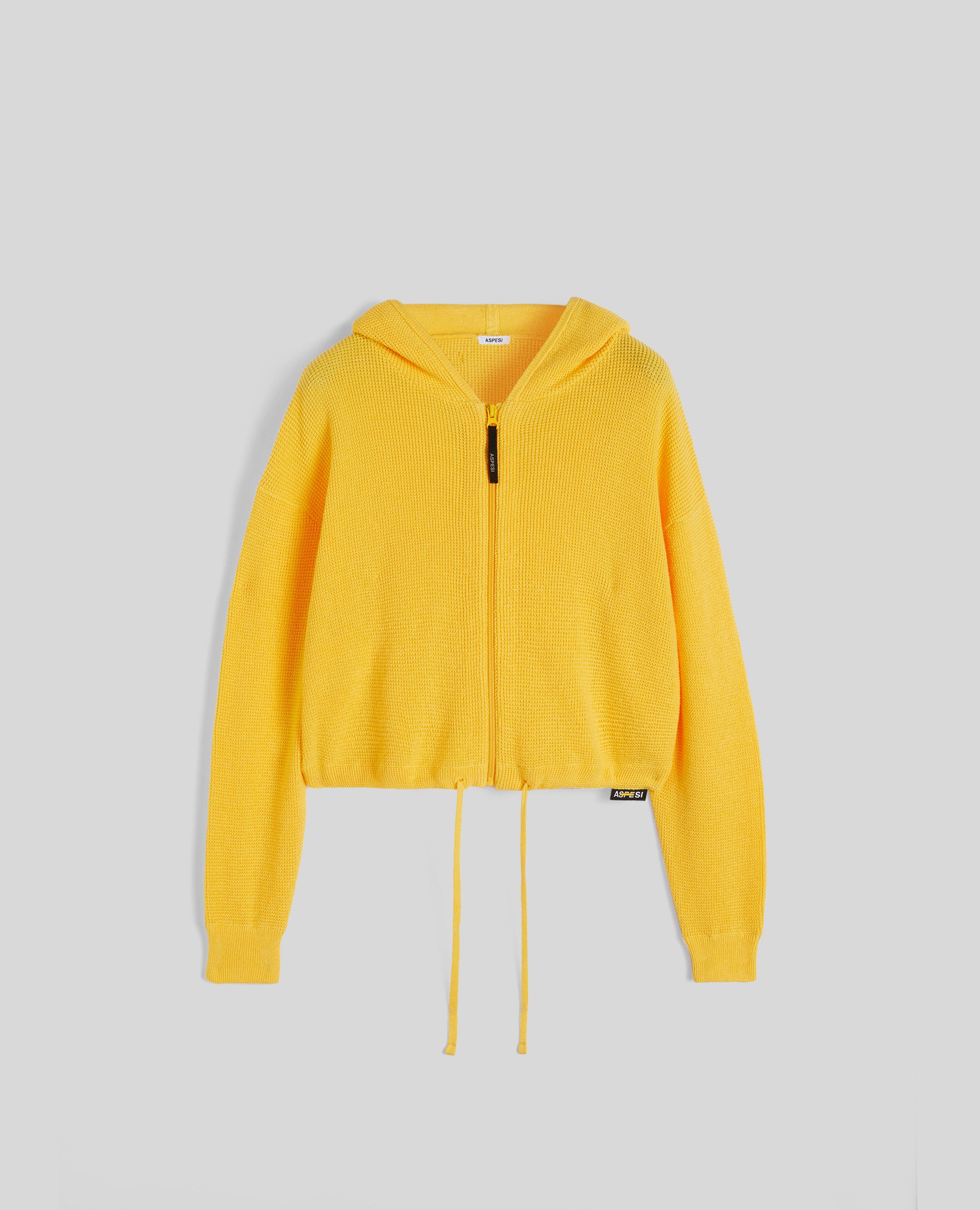 MAGLIA CON CAPPUCCIO IN COTONE-GIALLO-YELLOW-AMARILLO-GELB-JAUNE