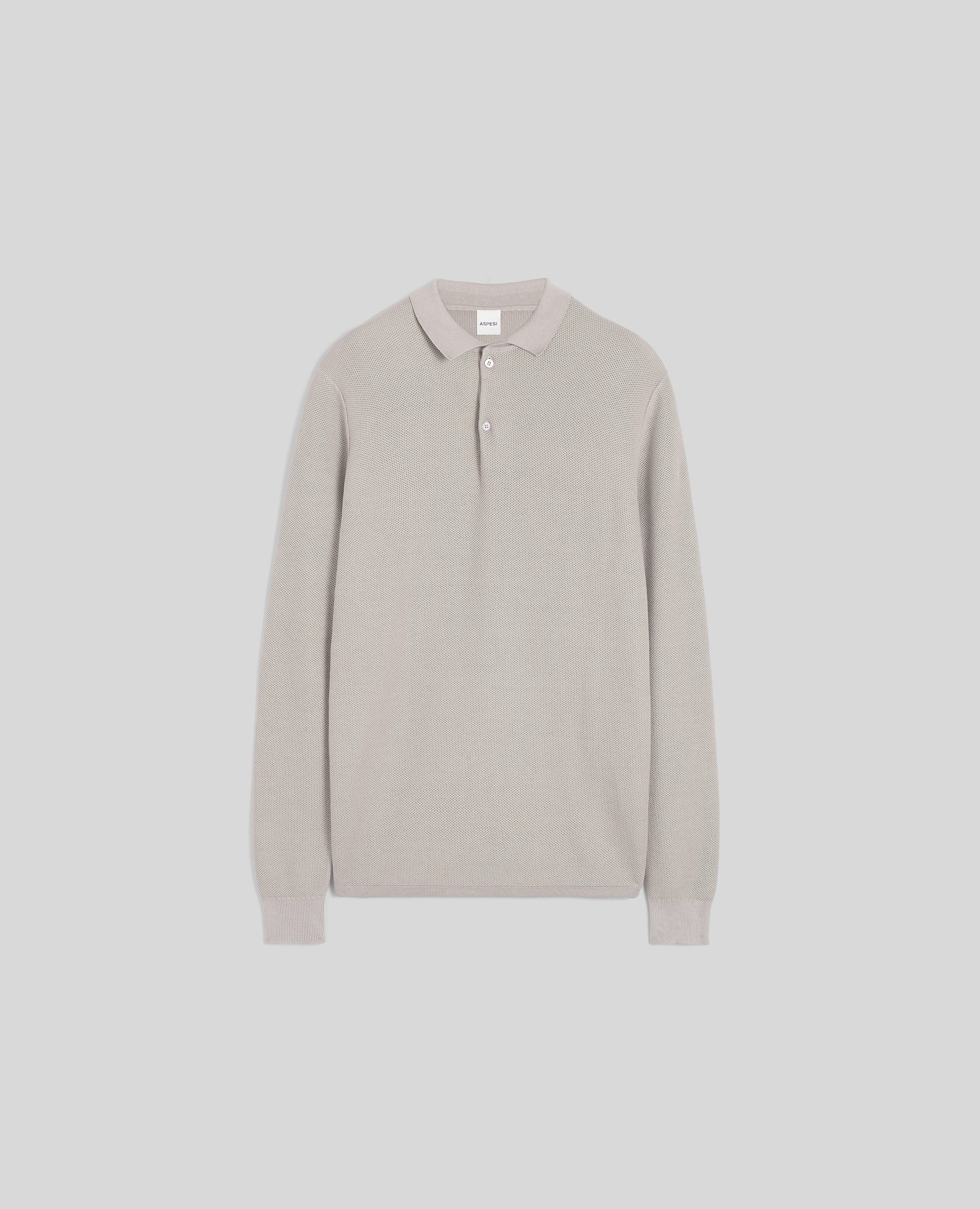 POLO IN COTONE CON BOTTONI IN MADREPERLA-NATURALE-NATURAL-NATURAL-NATURLICH-NATUREL