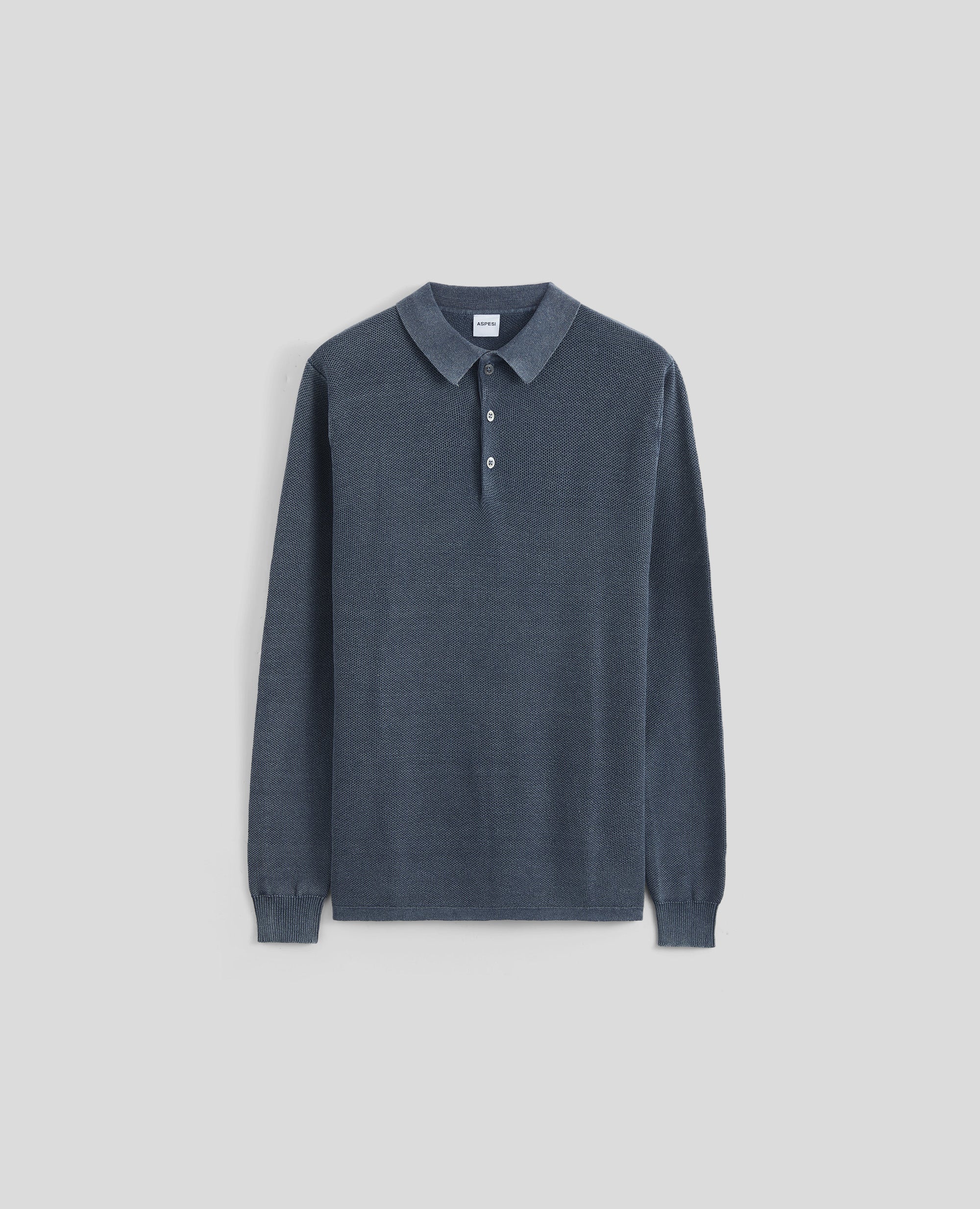 POLO IN COTONE CON BOTTONI IN MADREPERLA-NAVY-NAVY-AZUL MARINO-NAVY-NAVY