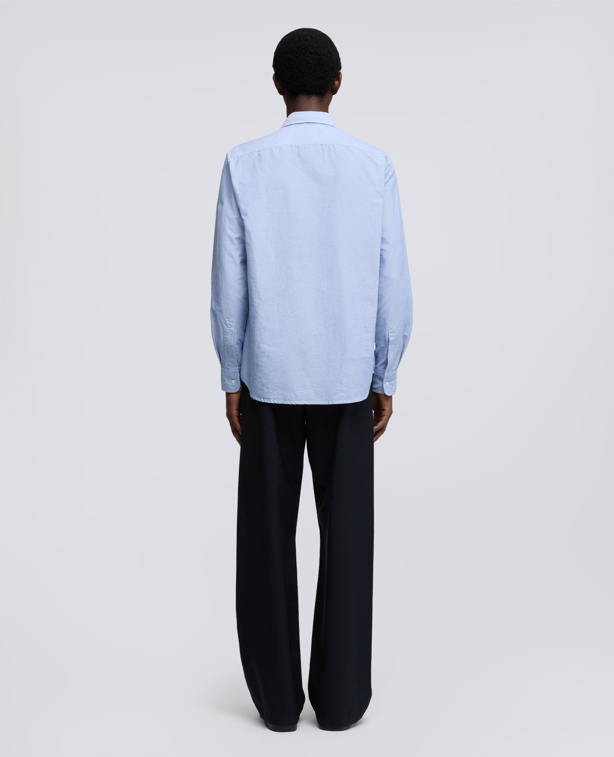 CAMICIA DA LAVORO IN CHAMBRAY DI COTONE GIAPPONESE-AZZURRO-SKY BLUE-AZUL CLARO-HIMMELBLAU-BLEU CIEL