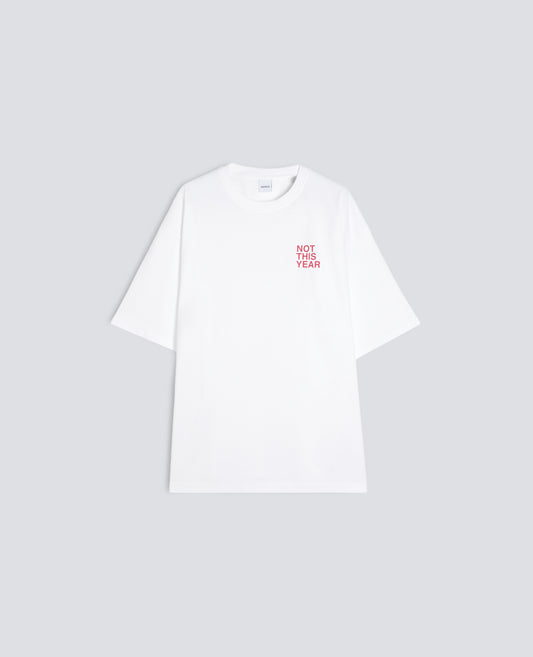 T-SHIRT "NOT THIS YEAR" IN JERSEY-BIANCO+SCRITTA ROSSA-BIANCO+SCRITTA ROSSA-BIANCO+SCRITTA ROSSA-BIANCO+SCRITTA ROSSA-BIANCO+SCRITTA ROSSA