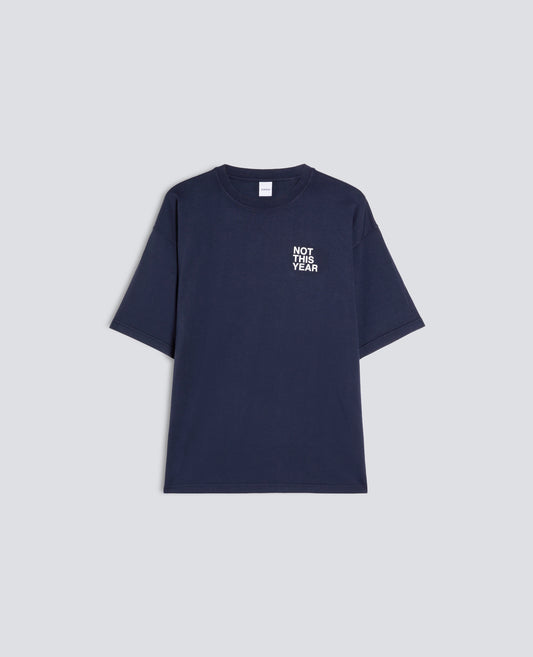 T-SHIRT "NOT THIS YEAR" IN JERSEY-NAVY+SCRITTA BIANCA-NAVY+SCRITTA BIANCA-NAVY+SCRITTA BIANCA-NAVY+SCRITTA BIANCA-NAVY+SCRITTA BIANCA