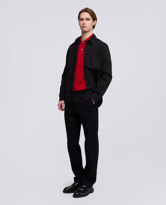 POLO A MANICA CORTA IN JERSEY DI DI COTONE-ROSSO-RED-ROJO-ROT-ROUGE