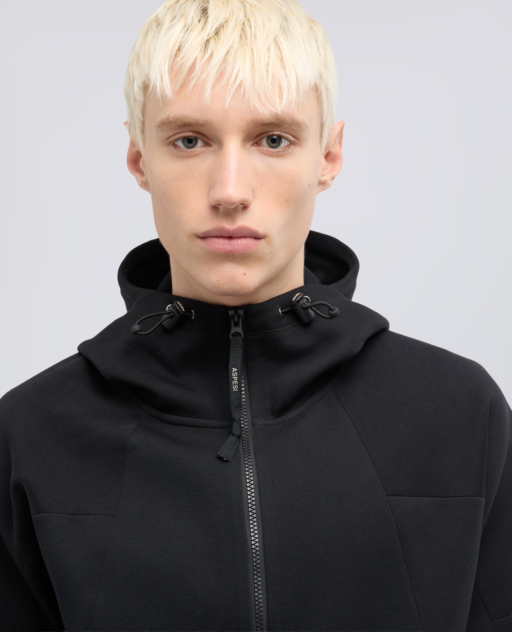 FELPA GIUBBOTTO IN SCUBA TECNICO COTONE E POLY-NERO-BLACK-NEGRO-SCHWARZ-NOIR