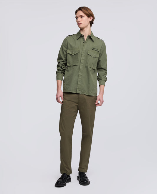 CAMICIA MILITARE IN COTONE-VERDE-GREEN-VERDE-GRUN-VERT